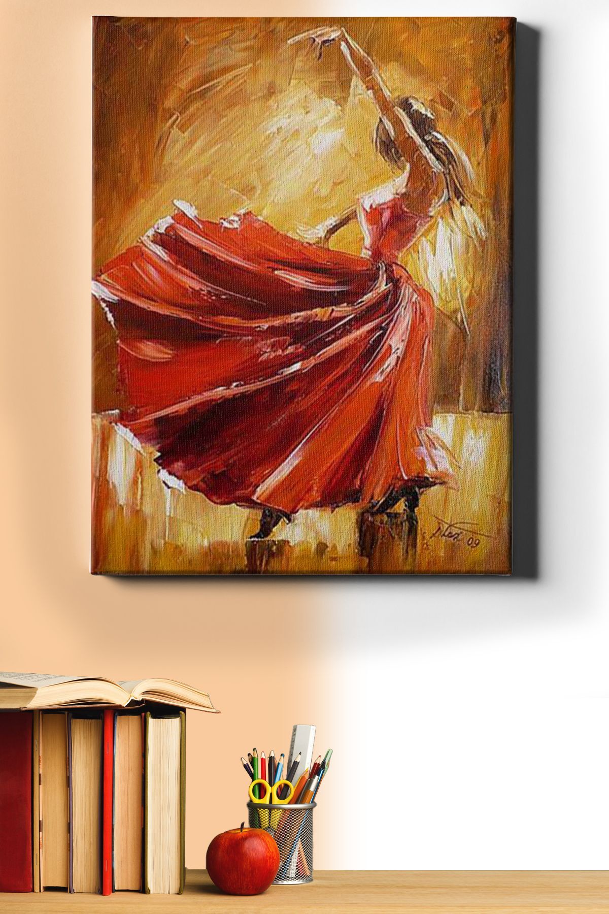 Sayılarla Boyama Seti Kasnaklı Kırmızılı Balerin 2