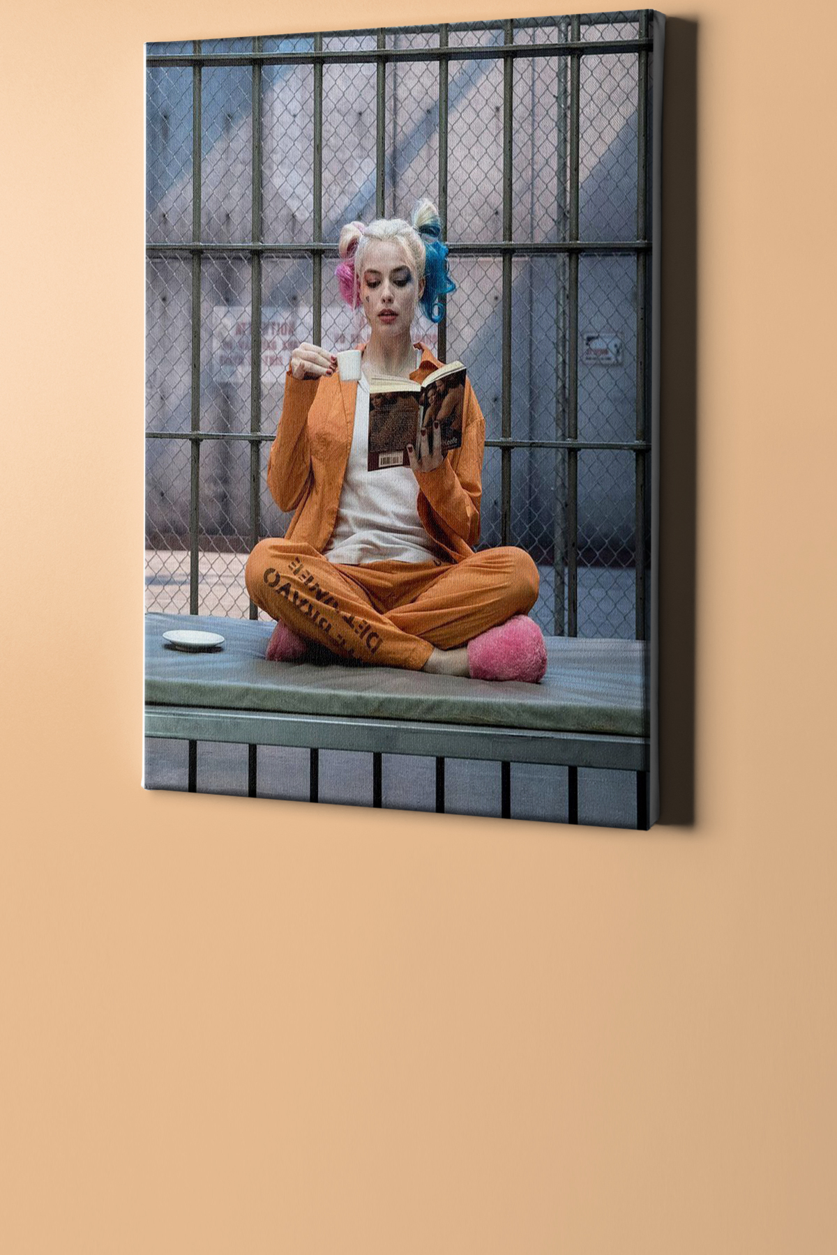 Kitap Okuyan Harley Quınn Sayılarla Boyama Seti Tuval Seti Fırça Boya Dahil (kasnaklı) Hobi - c - Görsel 2