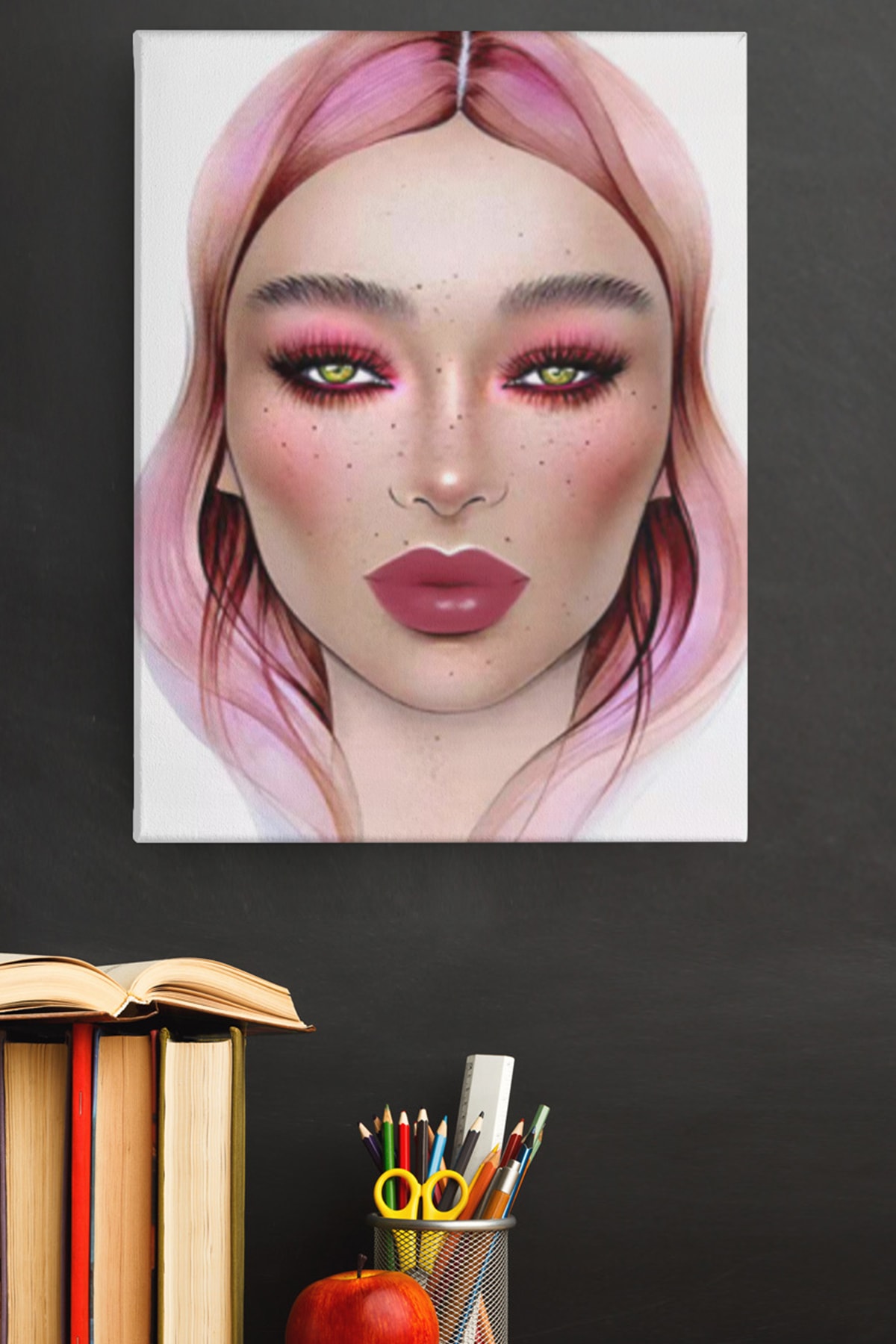 Sayılarla Boyama Seti Kasnaklı Toz Pembe Bir Gün