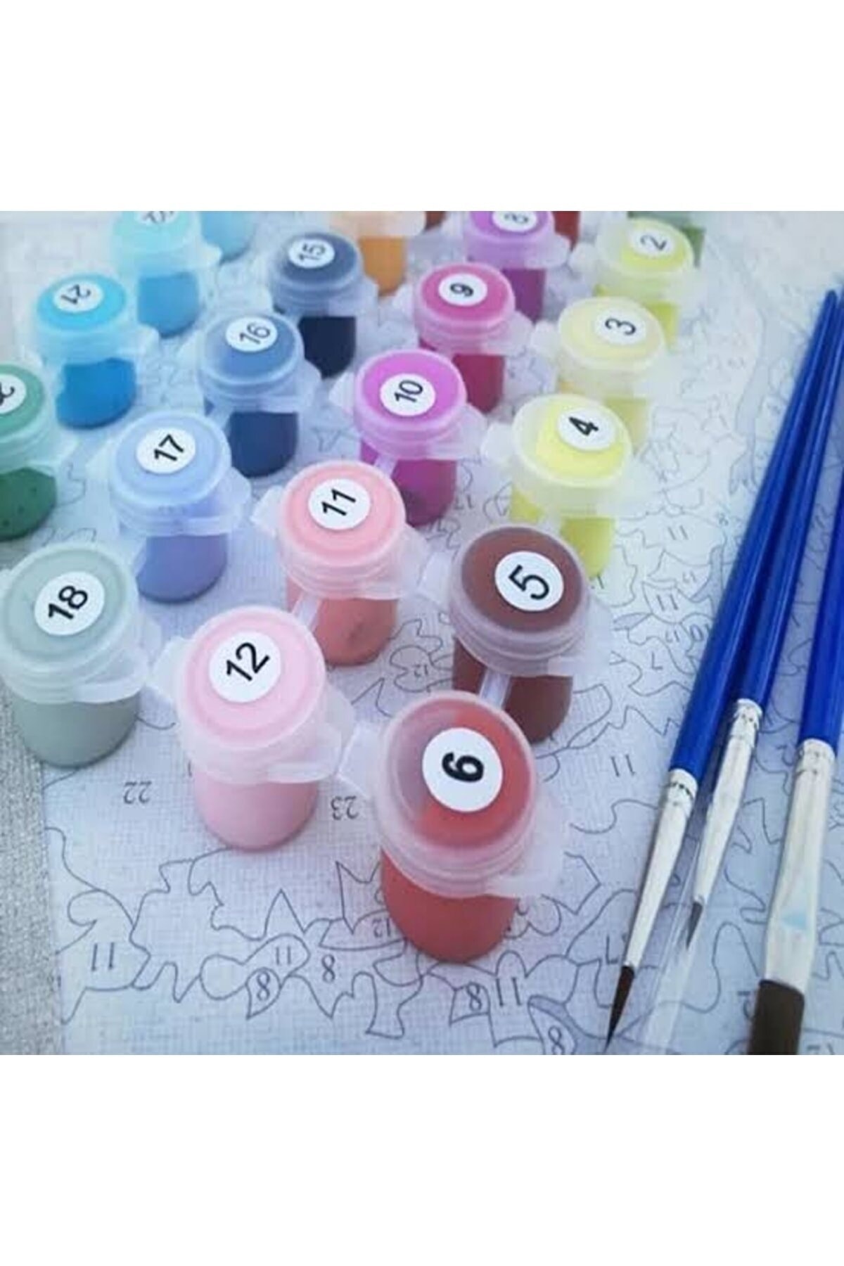 Sayılarla Boyama Seti Kasnaklı Toz Pembe Bir Gün - Görsel 4