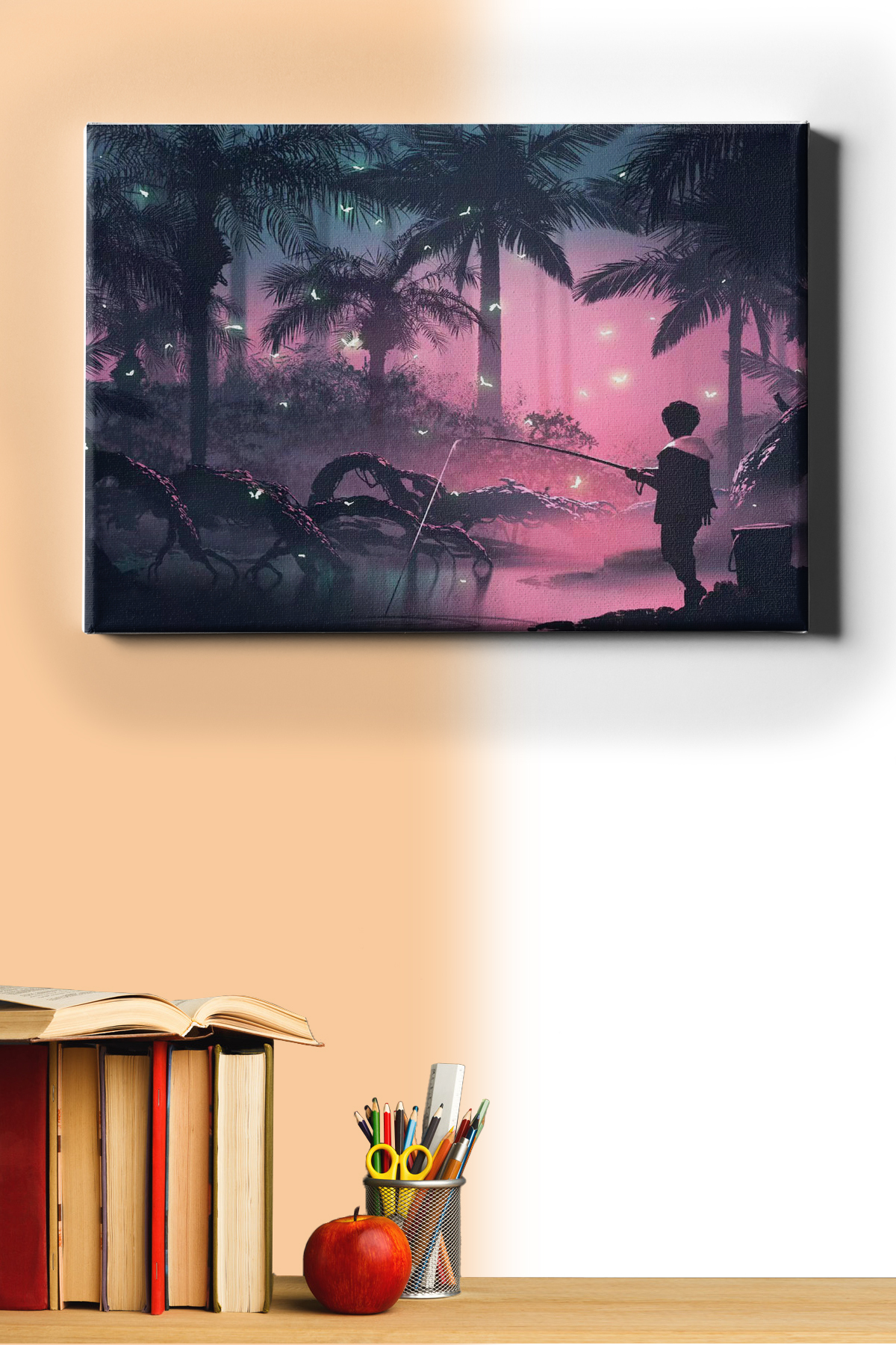 Sayılarla Boyama Seti Kasnaklı Ormanda Balık Tutan Adam