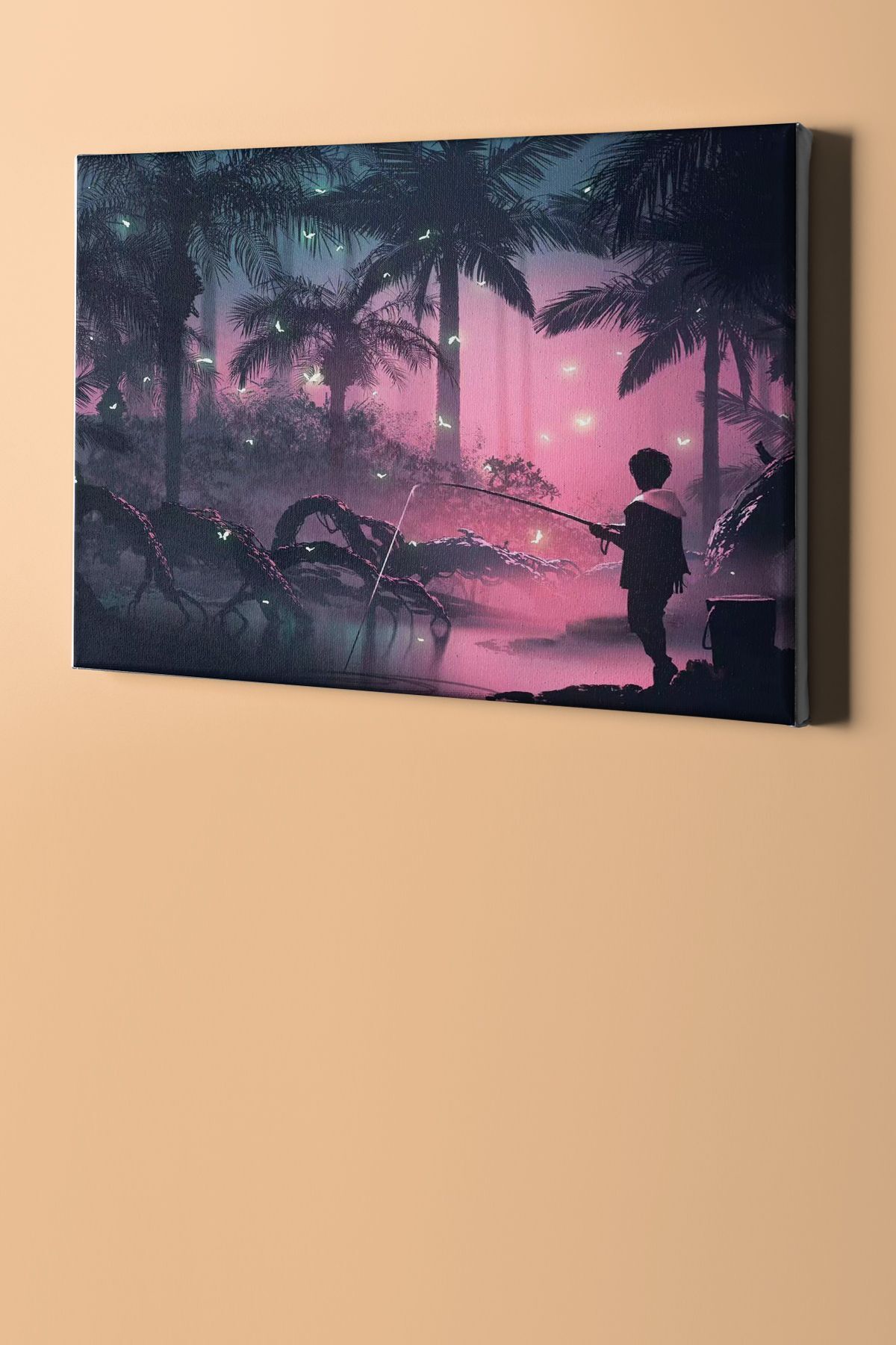 Sayılarla Boyama Seti Kasnaklı Ormanda Balık Tutan Adam - Görsel 2