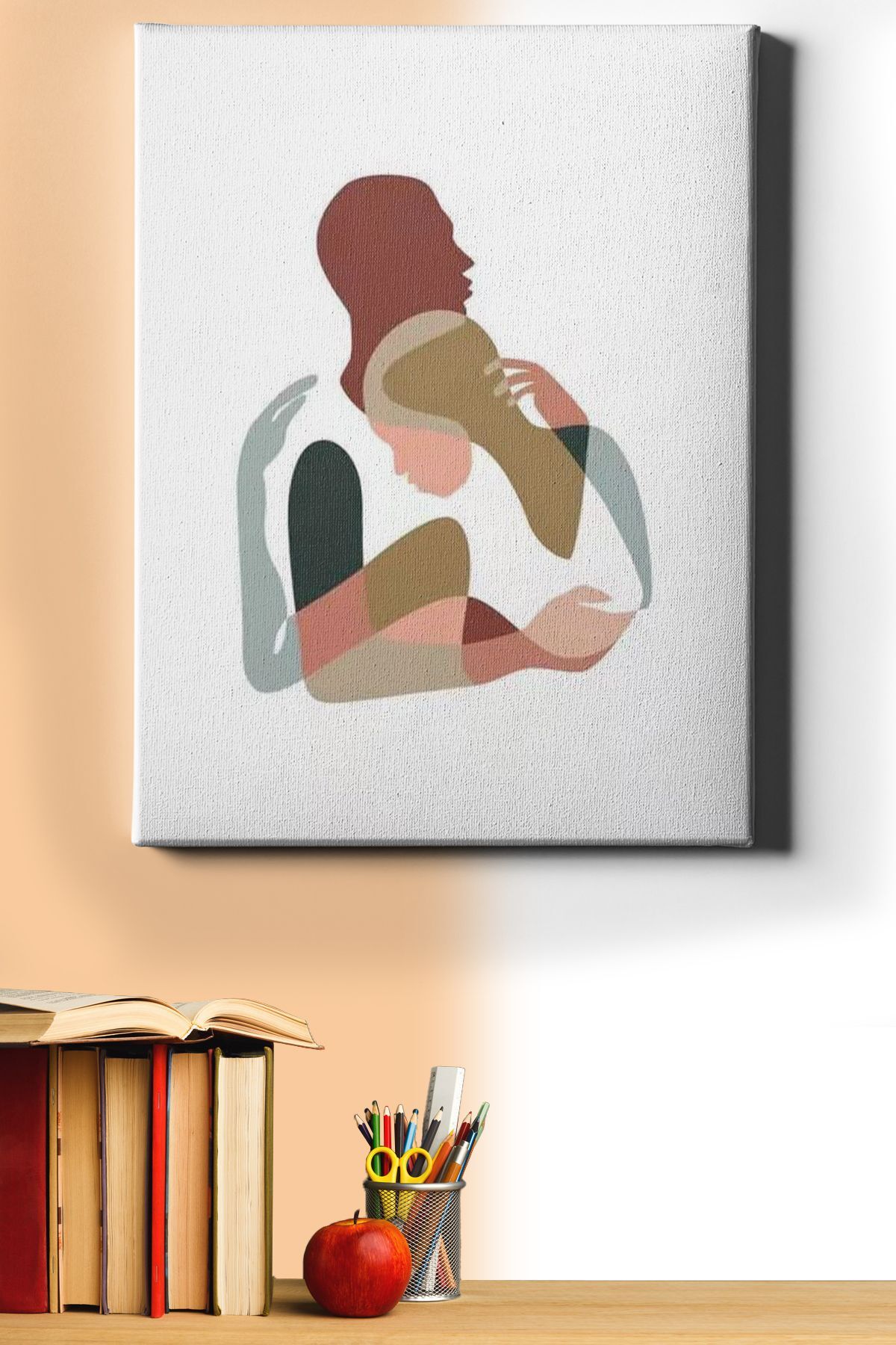 Sayılarla Boyama Seti Kasnaklı Minimal Sarılan Çift