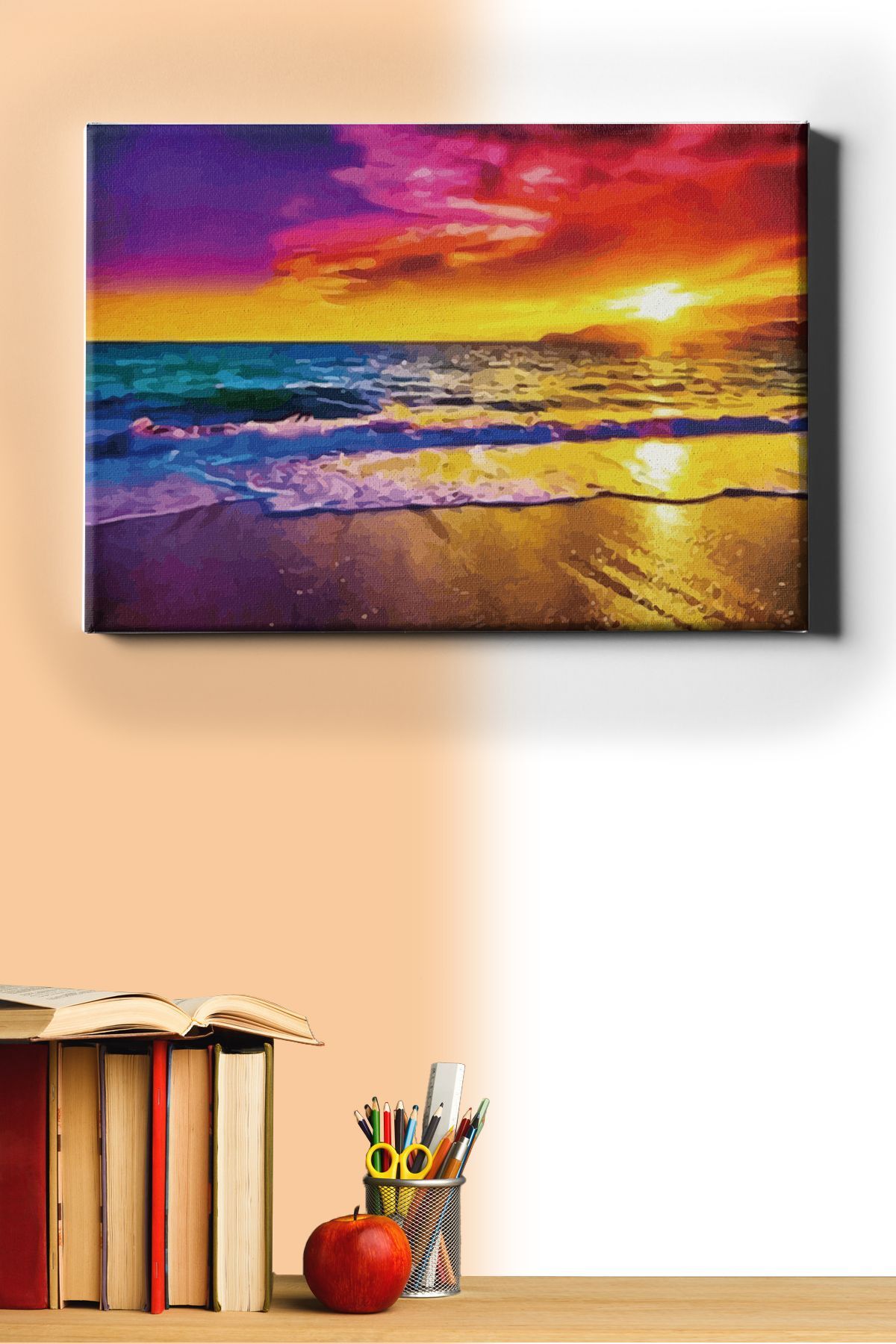 Sayılarla Boyama Seti Kasnaklı Dalgalar Ve Günbatımı