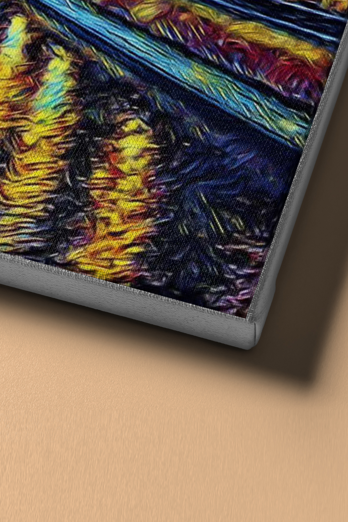 Sayılarla Boyama Seti Kasnaklı Mavi Gece Ve Nehir - Görsel 4