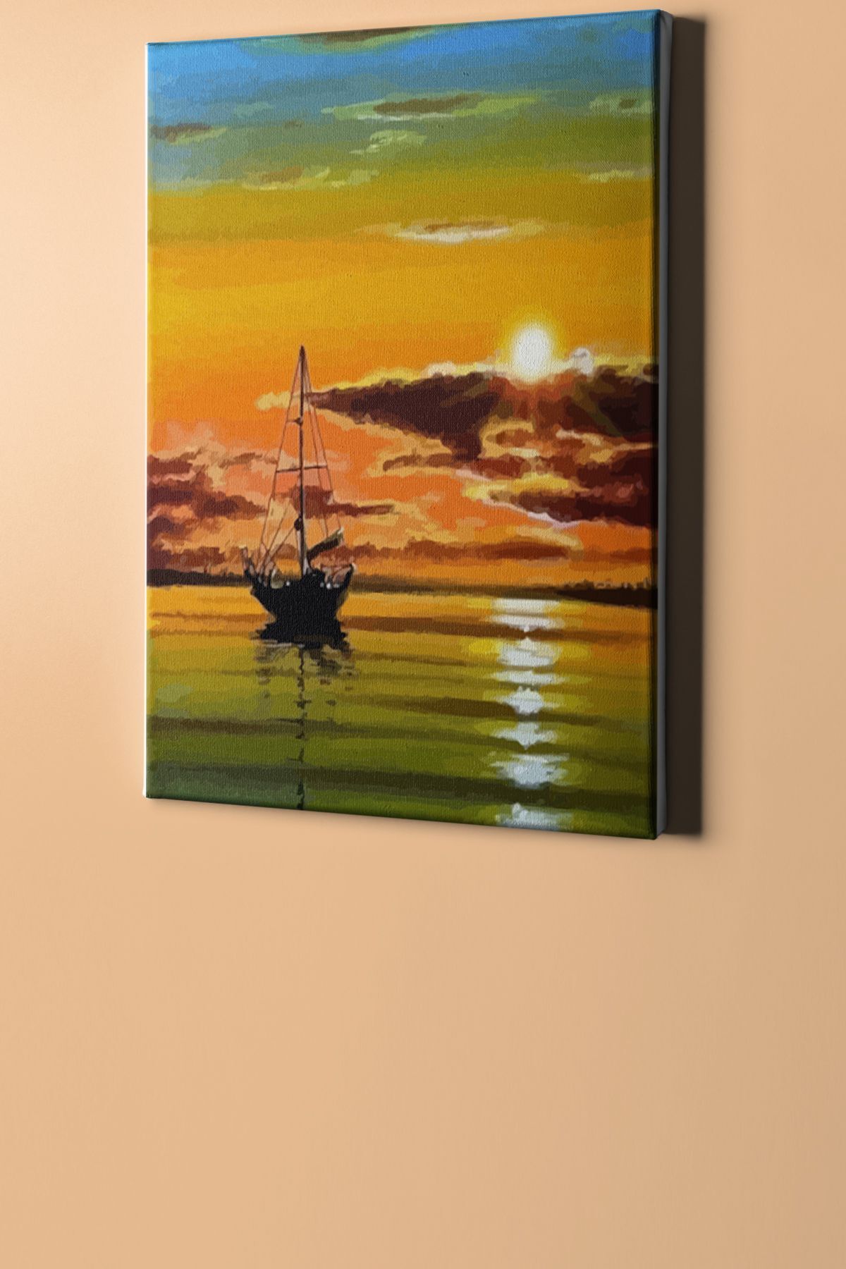 Sayılarla Boyama Seti Kasnaklı Okyanusta Gün Batımı - Görsel 2