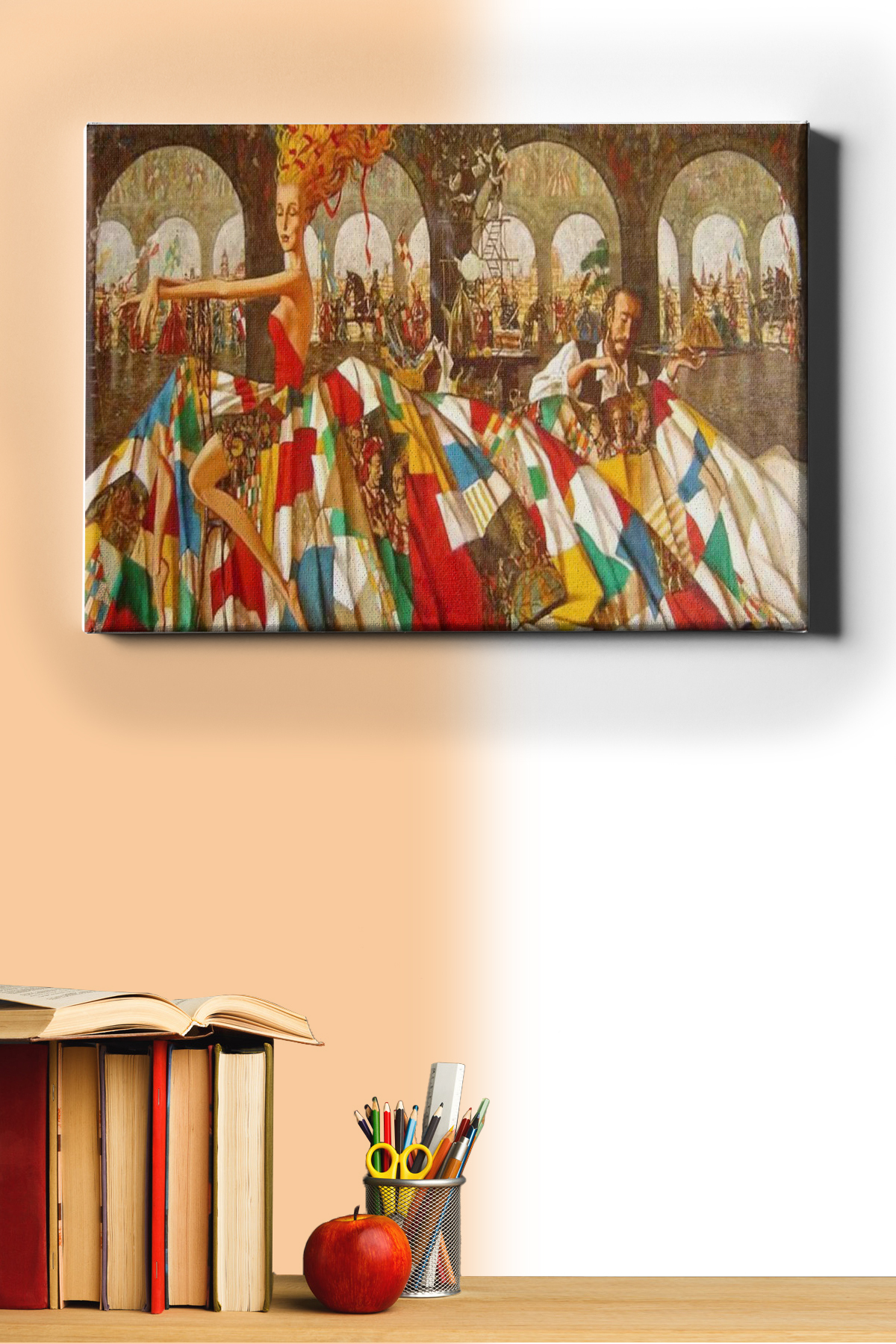 Sayılarla Boyama Seti Kasnaklı Ortadaki Renkli Elbiseli Kadın