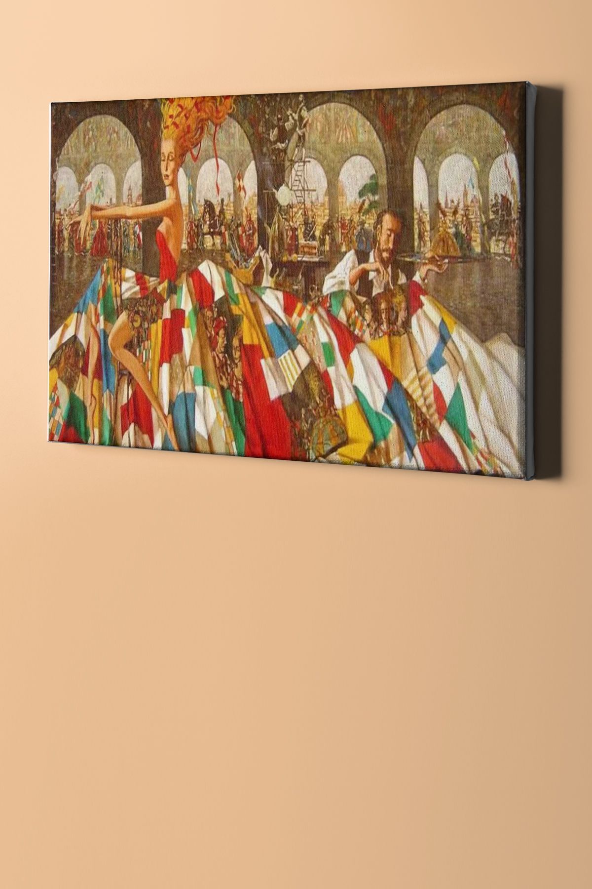 Sayılarla Boyama Seti Kasnaklı Ortadaki Renkli Elbiseli Kadın - Görsel 2