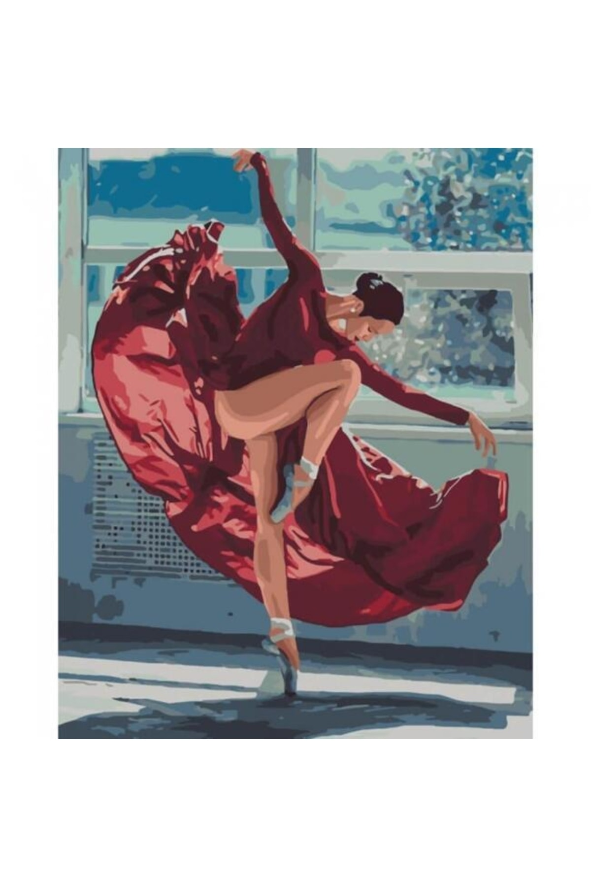 Sayılarla Boyama Seti Kasnaklı Kırmızılı Balerin