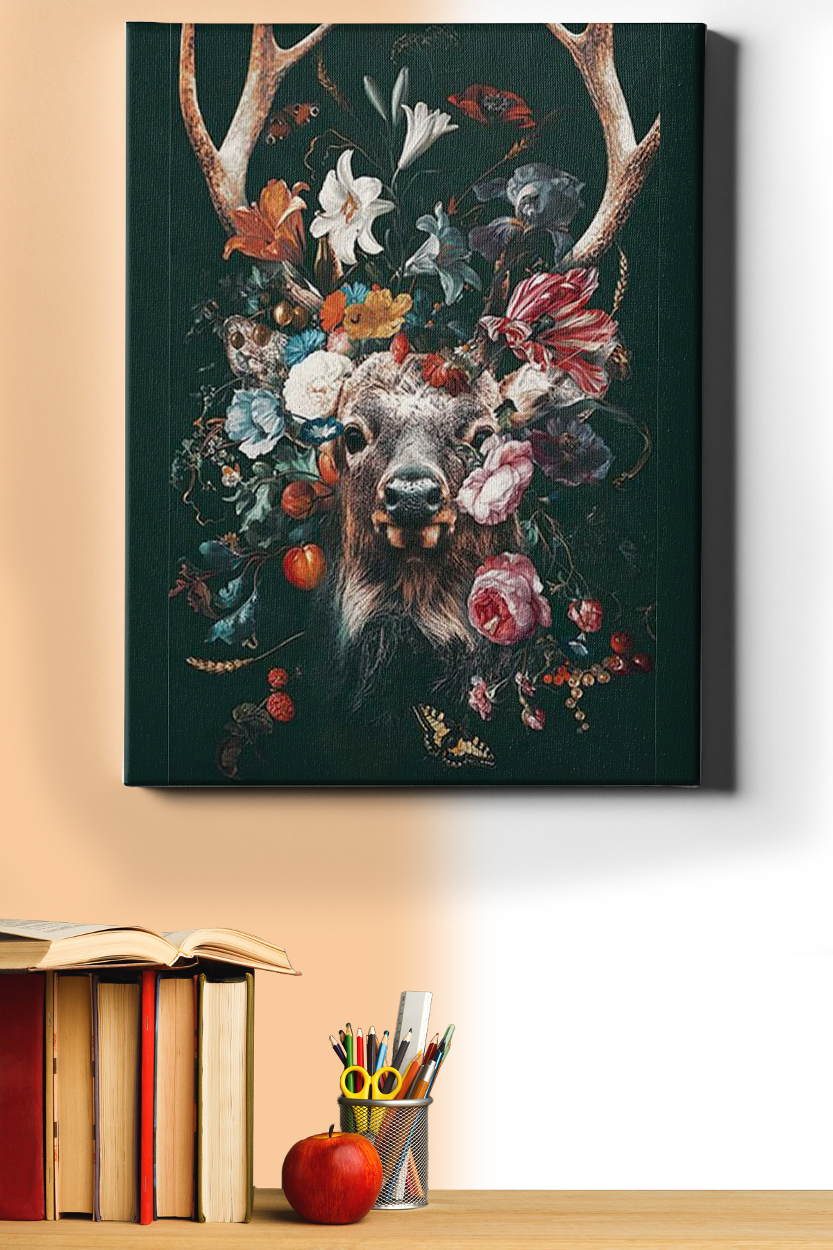 Sayılarla Boyama Seti Kasnaklı Geyik Ve Çiçekler