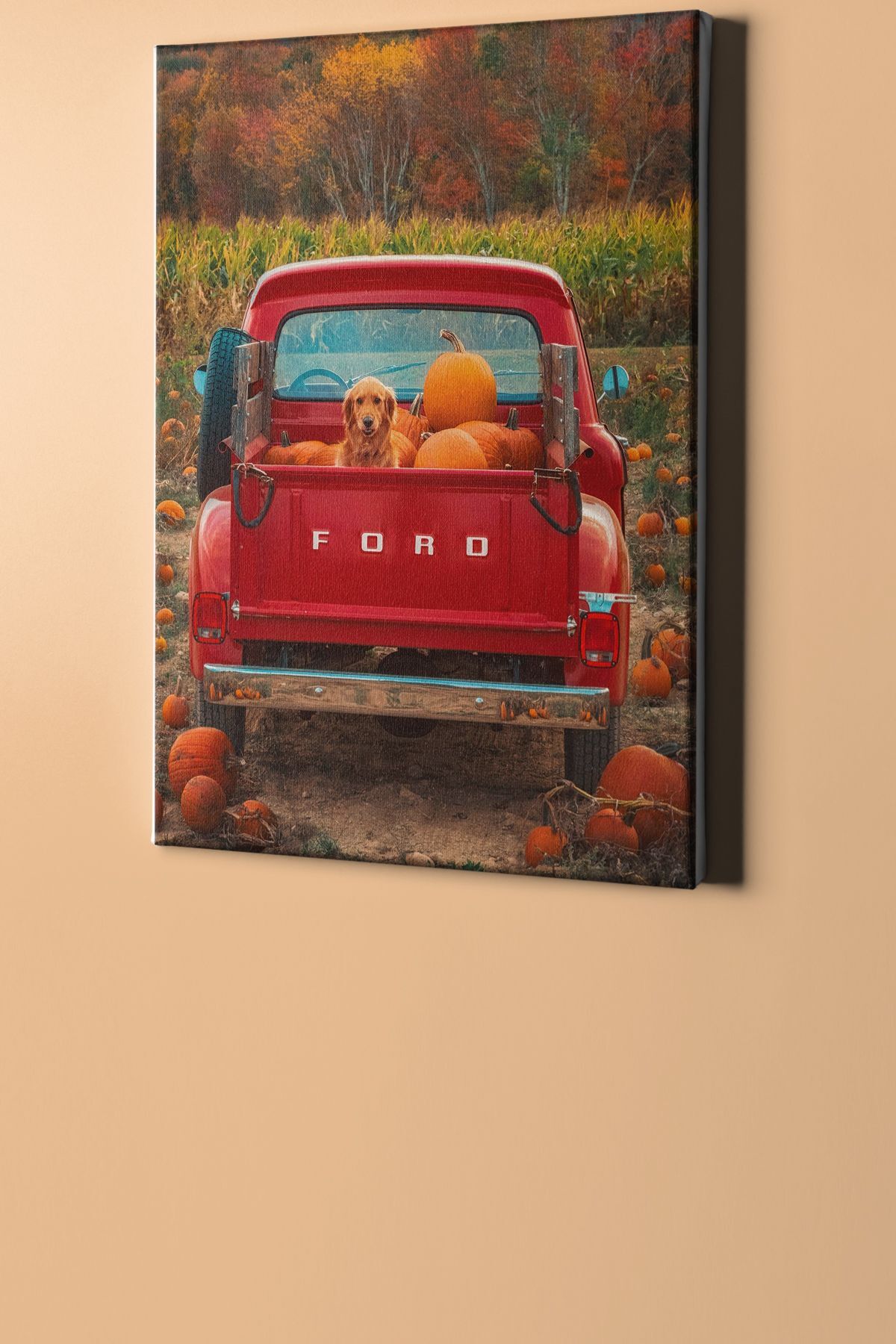 Sayılarla Boyama Seti Kasnaklı Bal Kabakları Arasında Köpek - Görsel 2