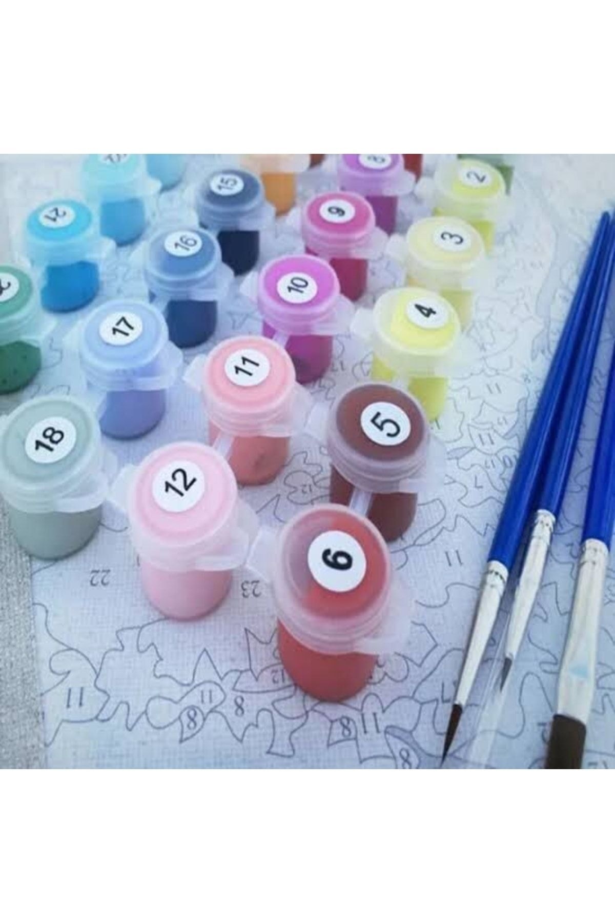 Sayılarla Boyama Seti Kasnaklı Kadınlar Çiçektir 17 - Görsel 4