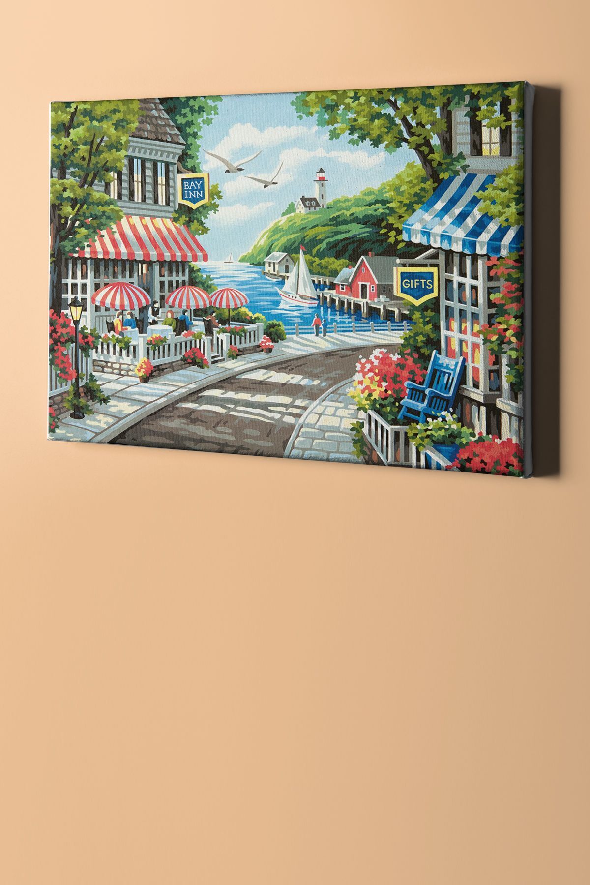 Sayılarla Boyama Seti Kasnaklı Deniz Kenarında Cafe - Görsel 2