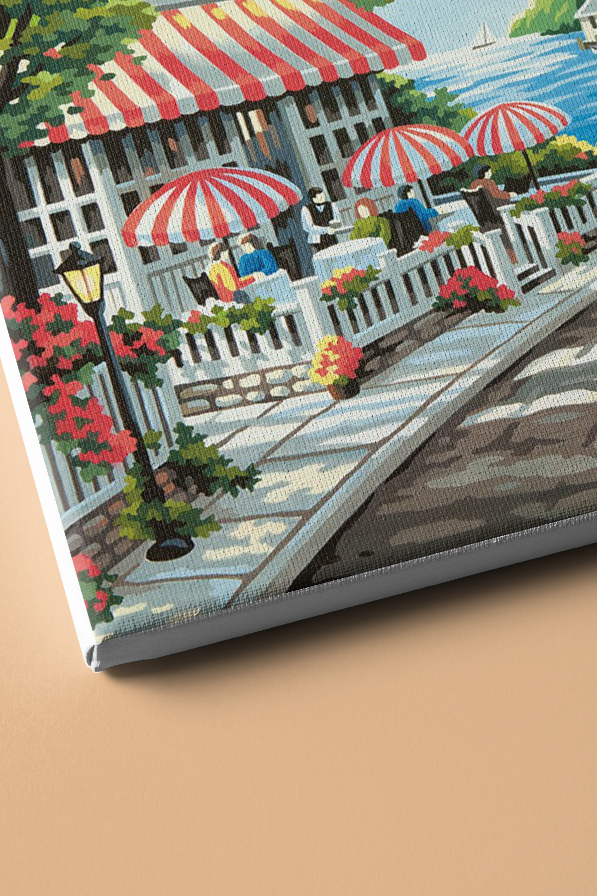 Sayılarla Boyama Seti Kasnaklı Deniz Kenarında Cafe - Görsel 3