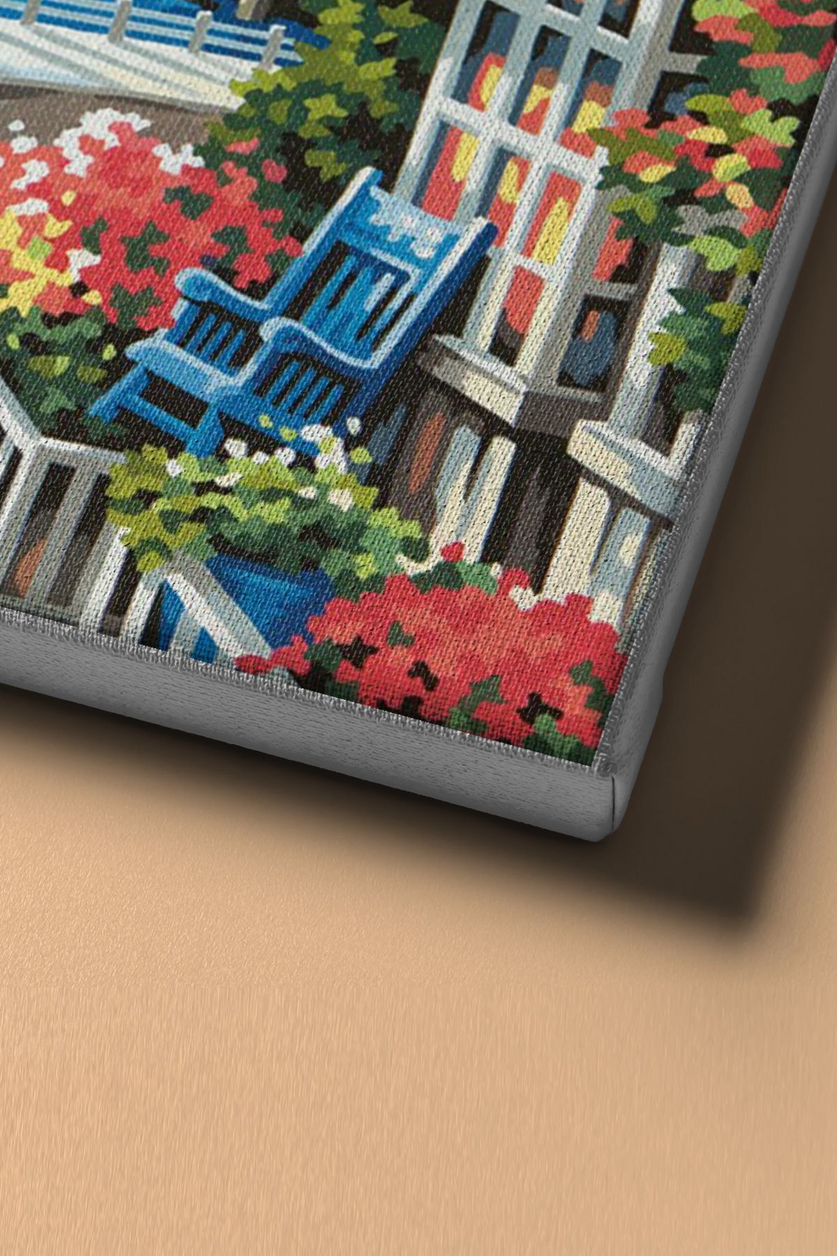 Sayılarla Boyama Seti Kasnaklı Deniz Kenarında Cafe - Görsel 4