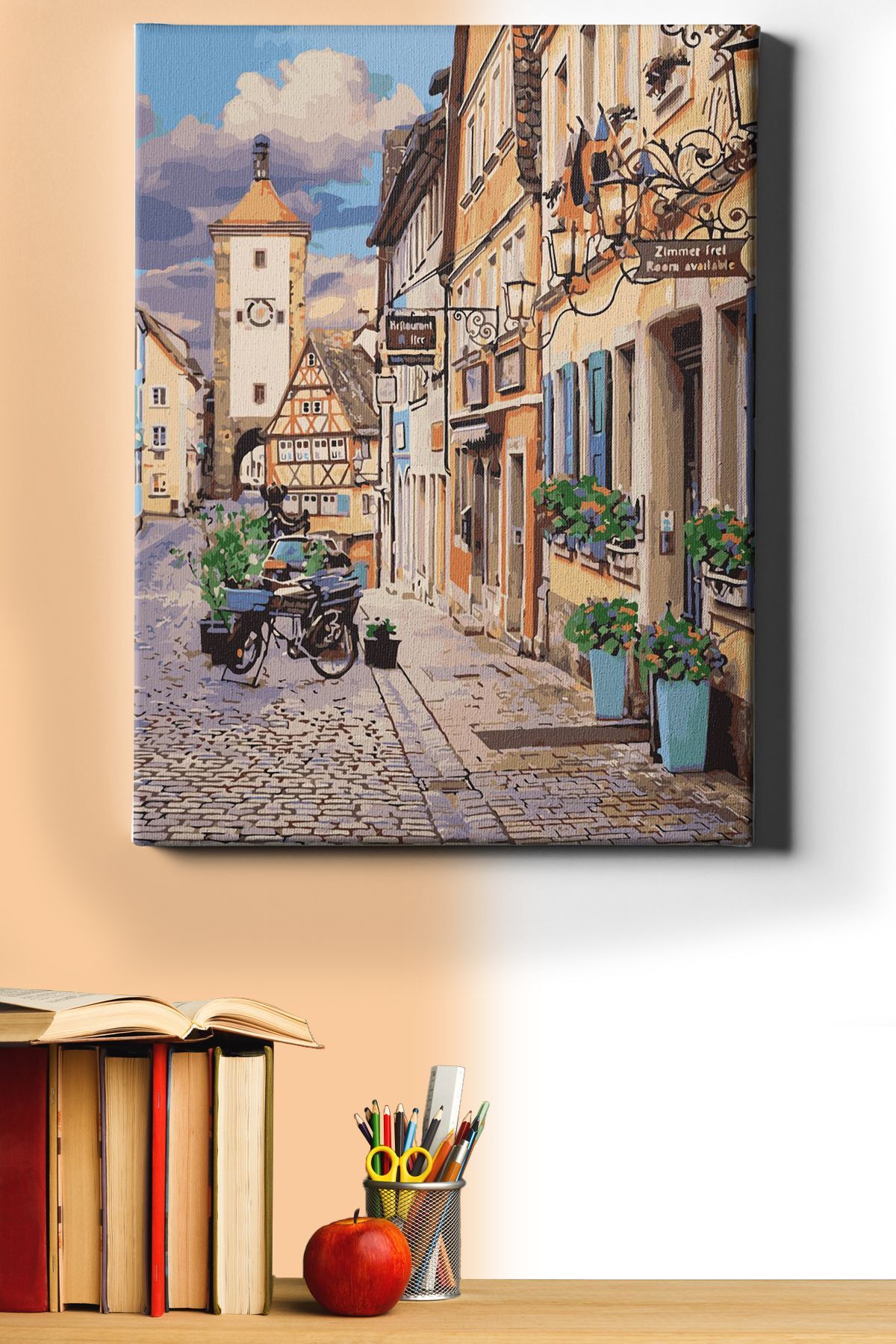 Sayılarla Boyama Seti Kasnaklı Bavyera'da Bir Sokak