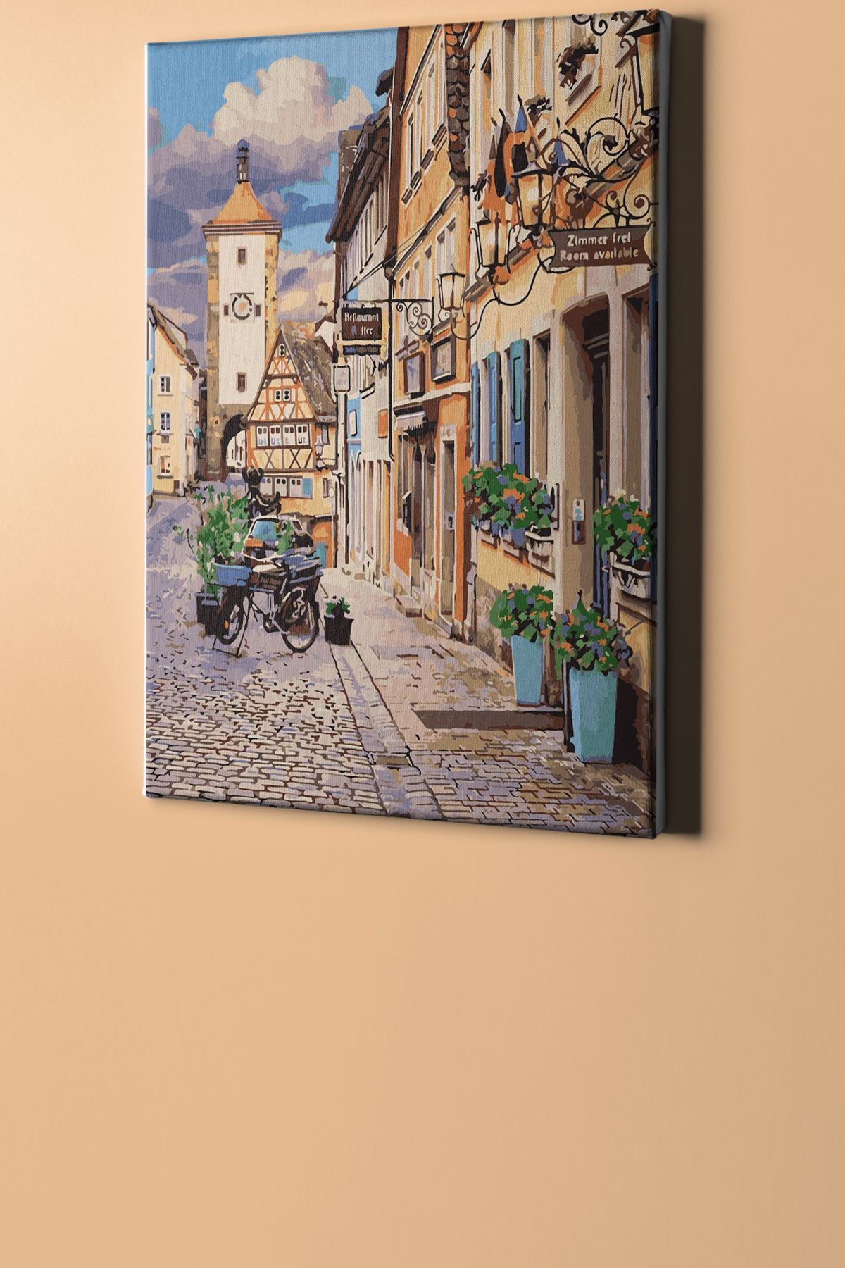 Sayılarla Boyama Seti Kasnaklı Bavyera'da Bir Sokak - Görsel 2