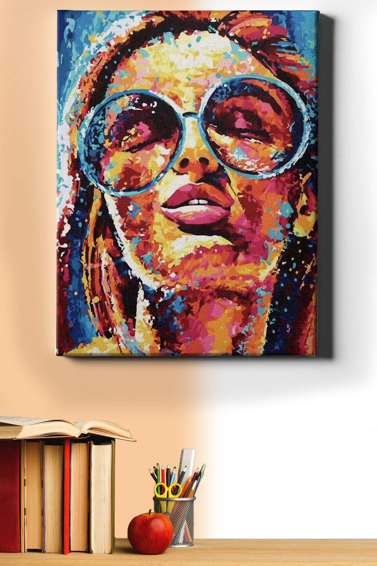 Sayılarla Boyama Seti Kasnaklı Gözlüklü Kadın