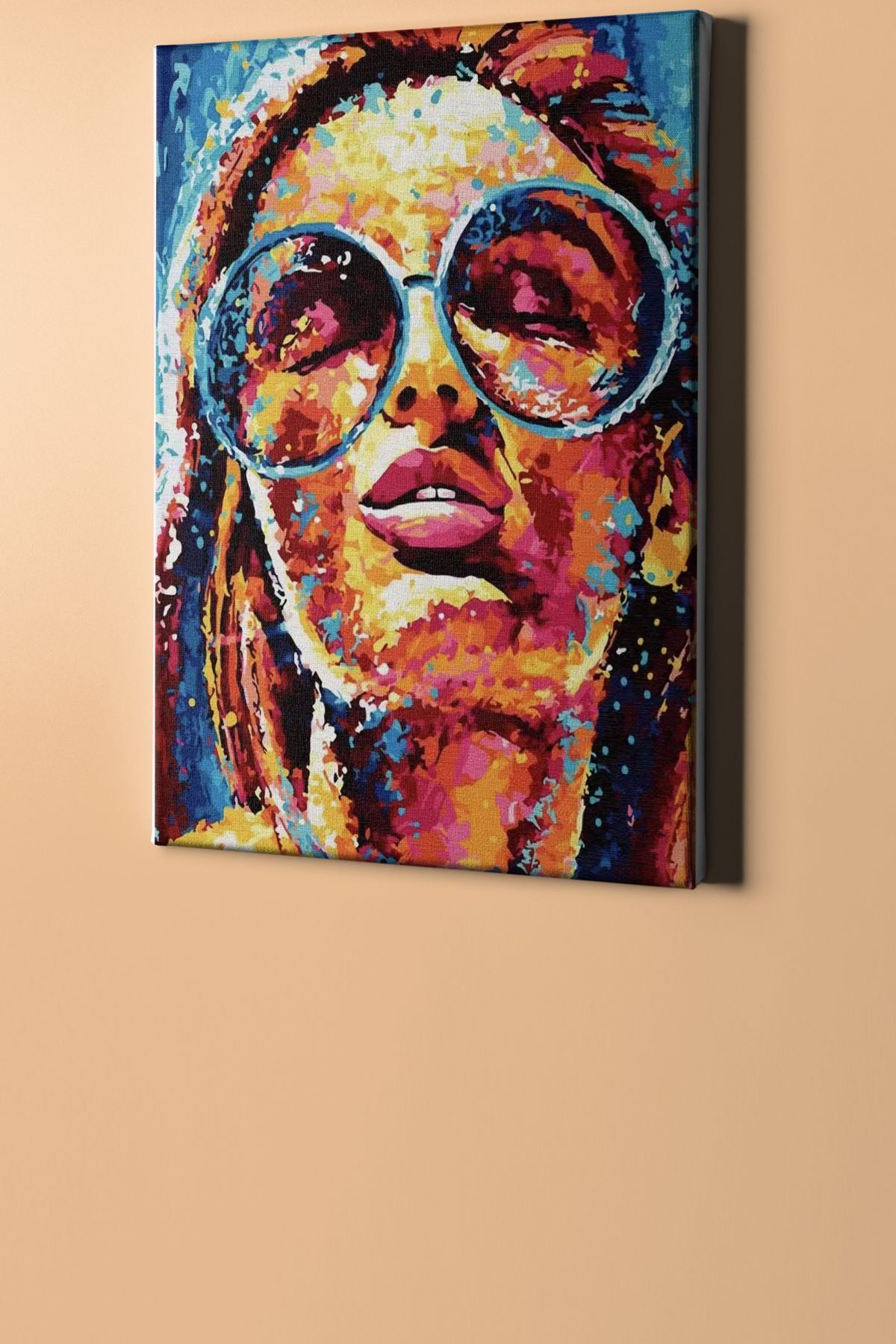 Sayılarla Boyama Seti Kasnaklı Gözlüklü Kadın - Görsel 2