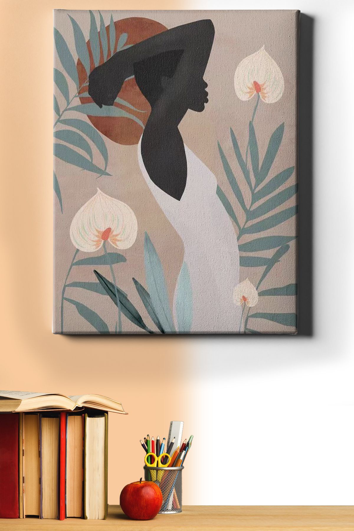 Sayılarla Boyama Seti Kasnaklı Afrikalı Kadın Ve Çiçek