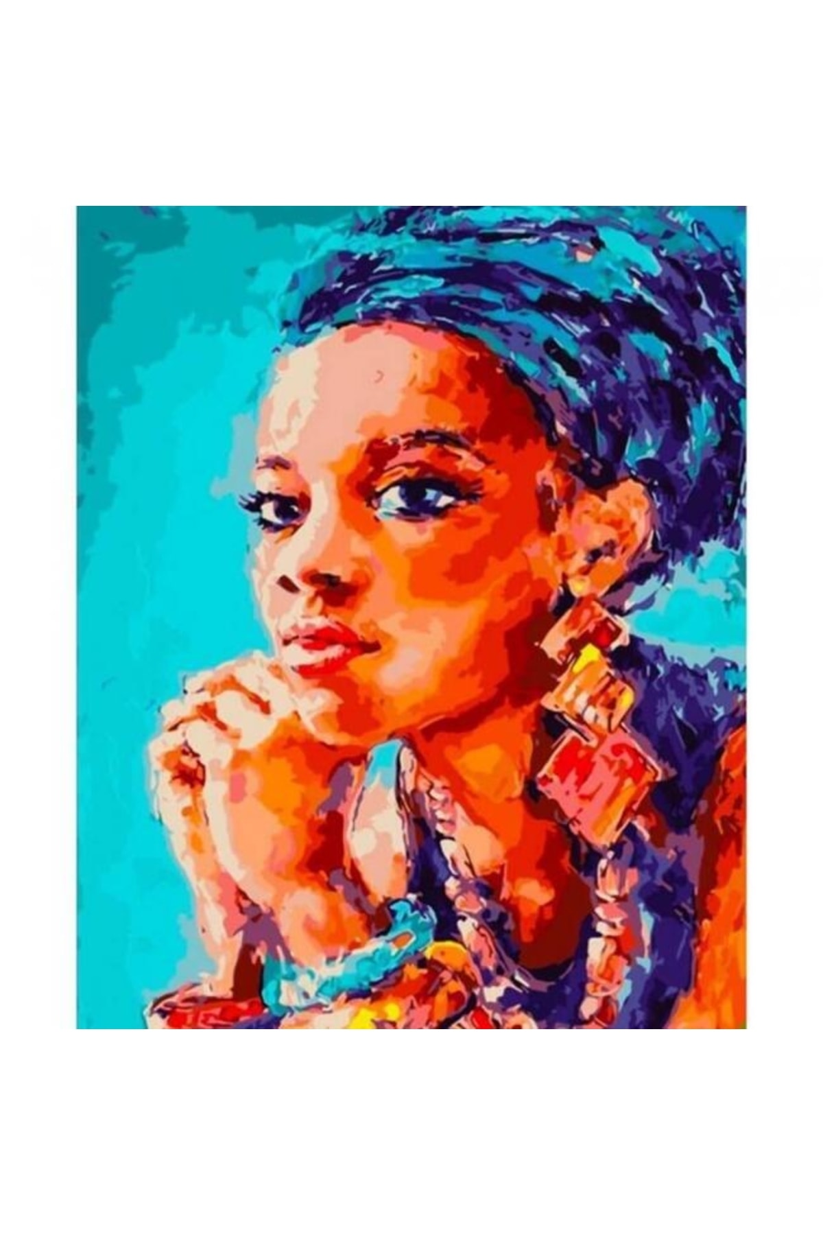 Sayılarla Boyama Seti Kasnaklı Afrikalı Kadın 5