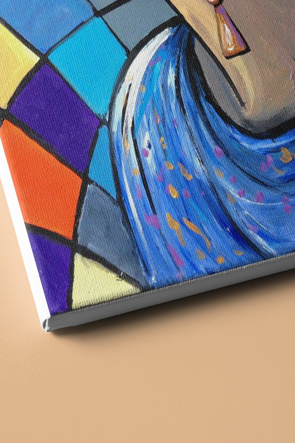 Sayılarla Boyama Seti Kasnaklı Sarı Şapkalı Kadın - Görsel 3