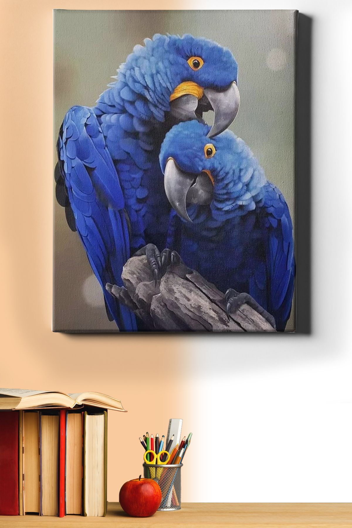 Sayılarla Boyama Seti Kasnaklı Orman Mavisi Papağanlar