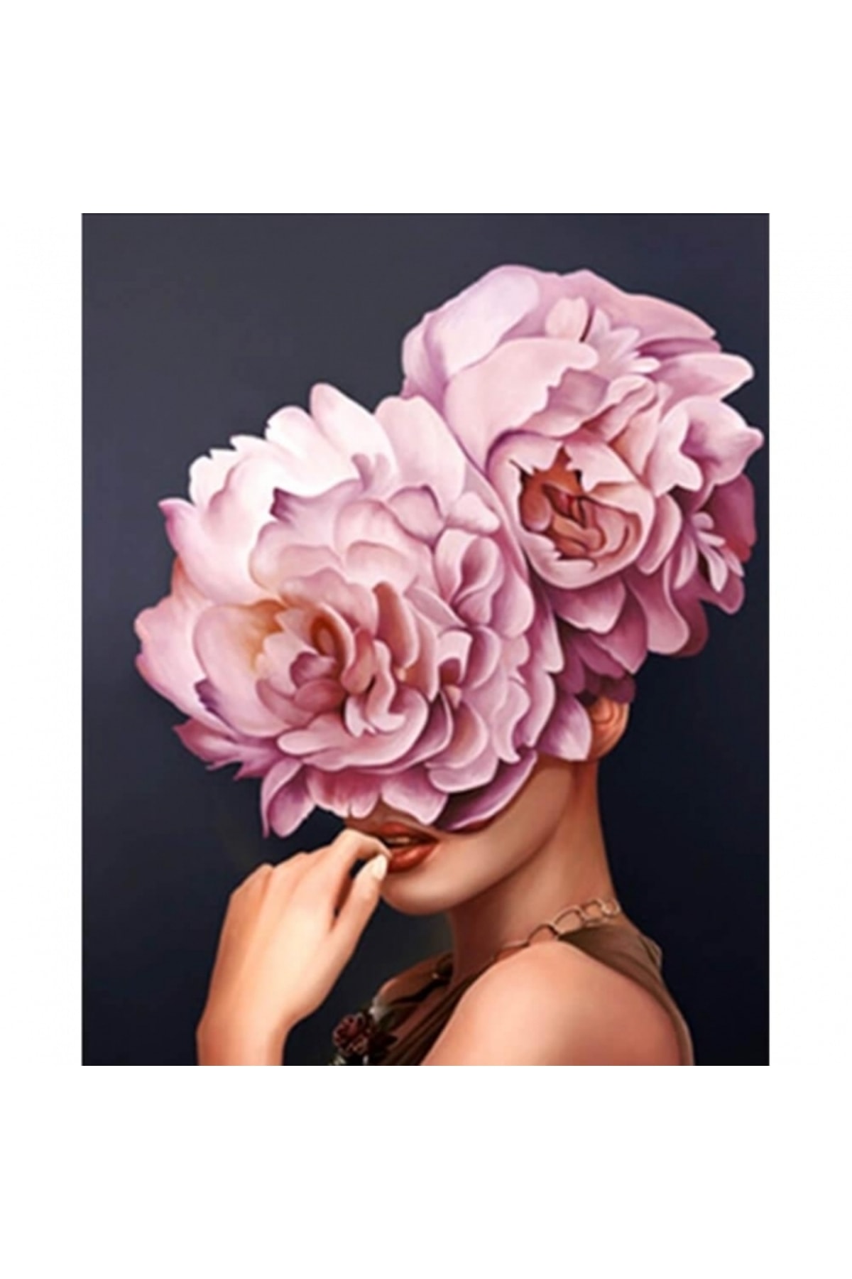 Sayılarla Boyama Seti Çerçevesiz Kadınlar Çiçektir 13