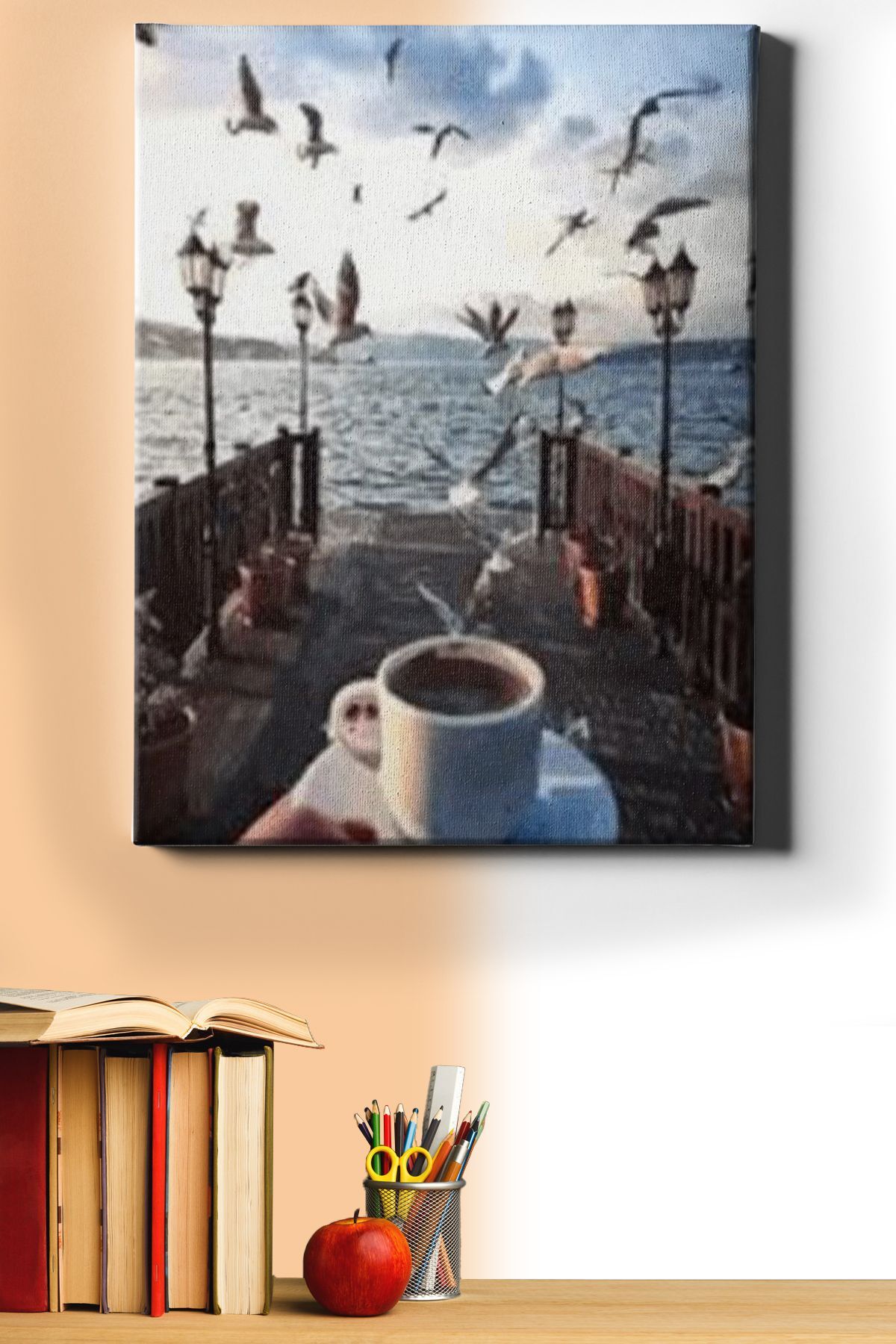 Sayılarla Boyama Seti Kasnaklı Iskelede Kahve