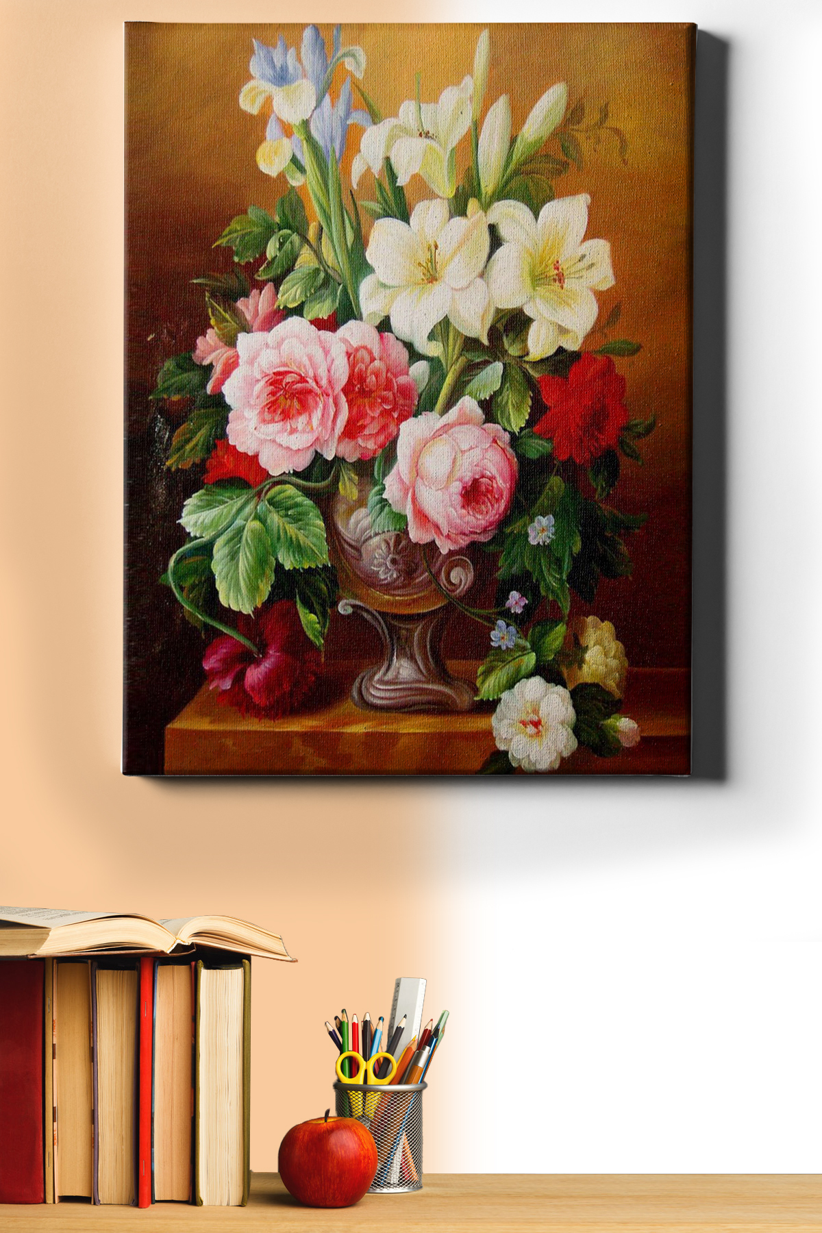 Sayılarla Boyama Seti Kasnaklı Vazoda Renkli Çiçekler