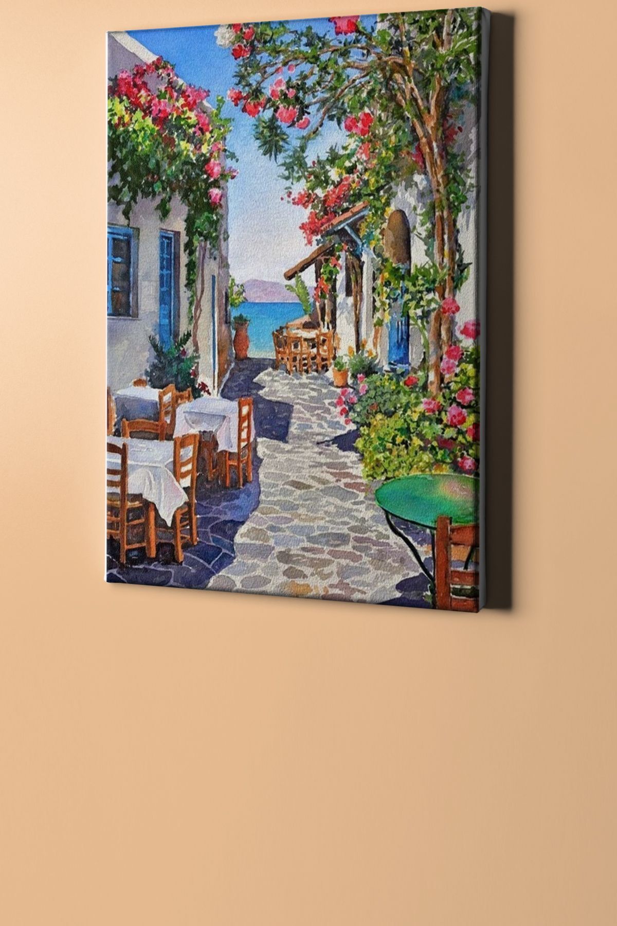 Sayılarla Boyama Seti Kasnaklı Çiçekli Sokak Manzarası - Görsel 2