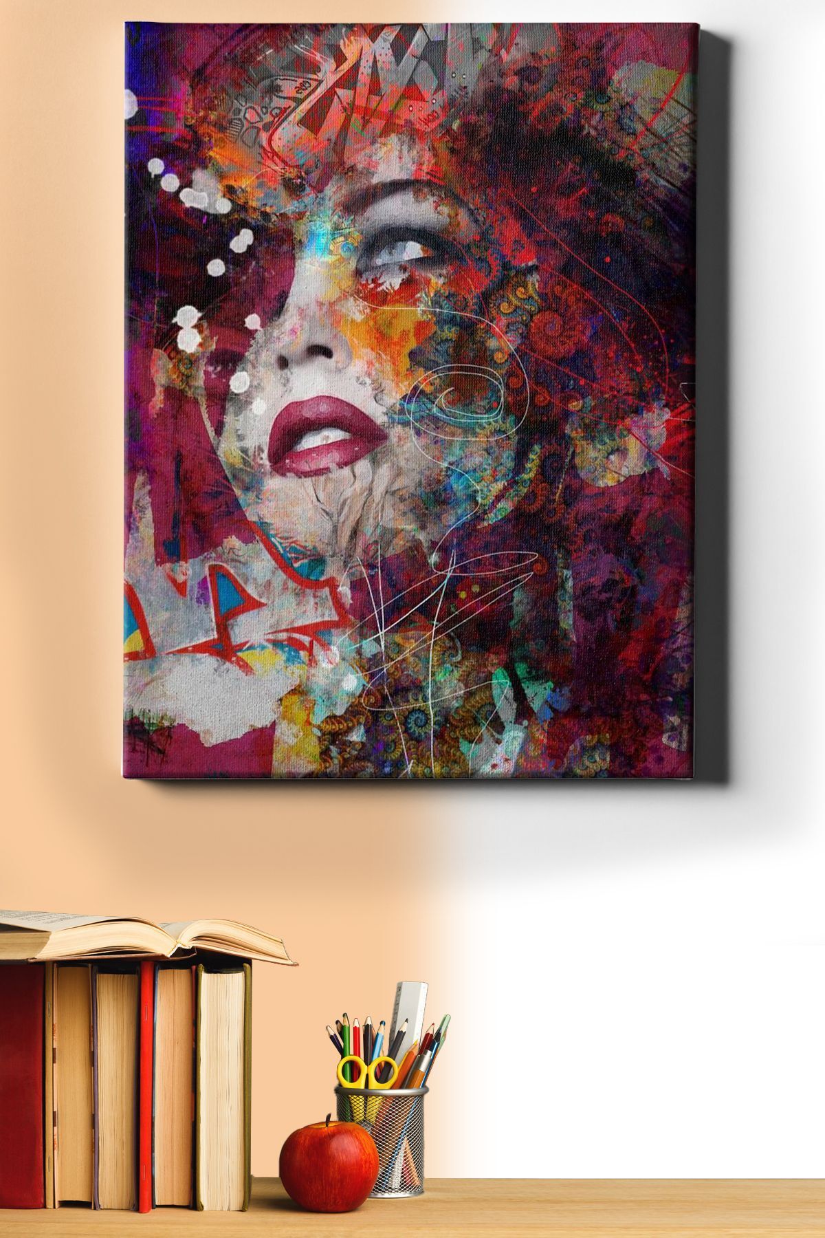 Kadın Ve Renkler Sayılarla Boyama Seti Tuval Seti Fırça Boya Dahil (kasnaklı) Hobi