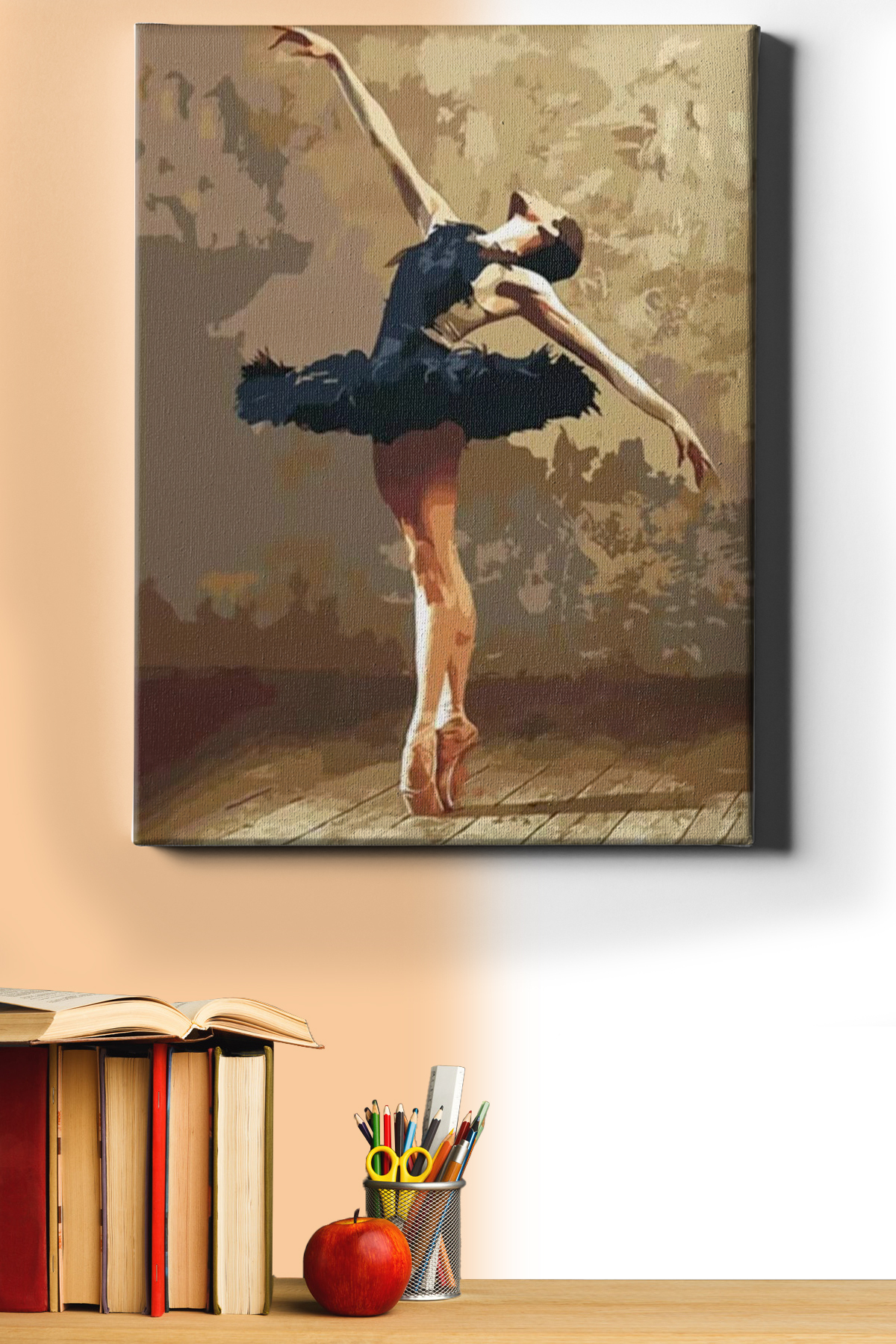 Sayılarla Boyama Seti Kasnaklı Siyahlı Balerin