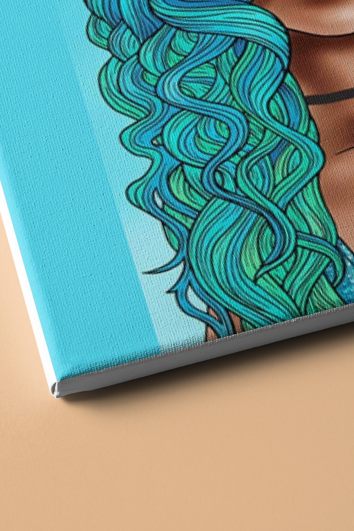 Sayılarla Boyama Seti Kasnaklı Mavi Saçlı Kadın - Görsel 3