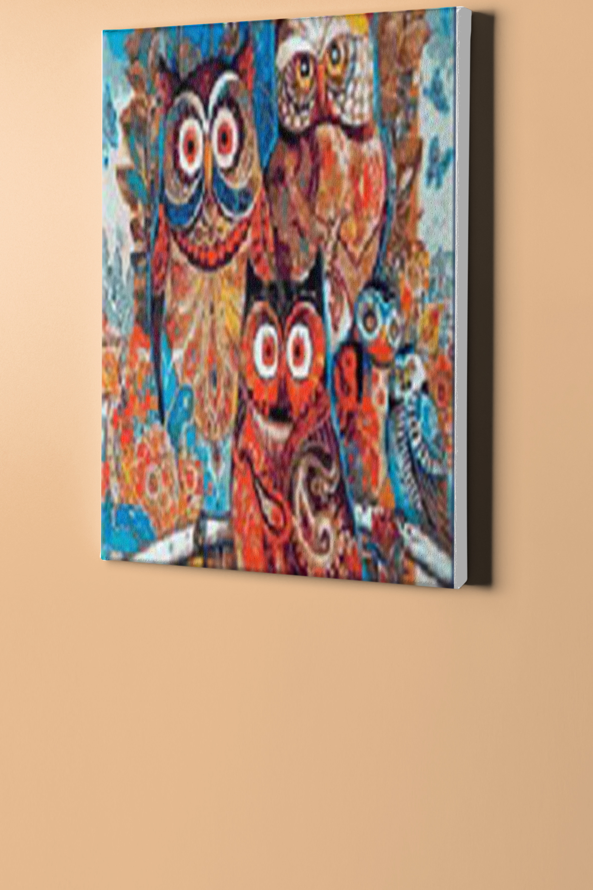 Renkli Baykuşlar Sayılarla Boyama Seti Kasnaklı - Görsel 2