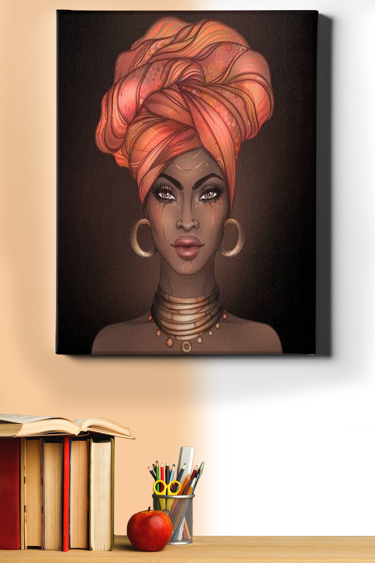 Afrikalı Güzel 11 Sayılarla Boyama Seti Kasnaklı