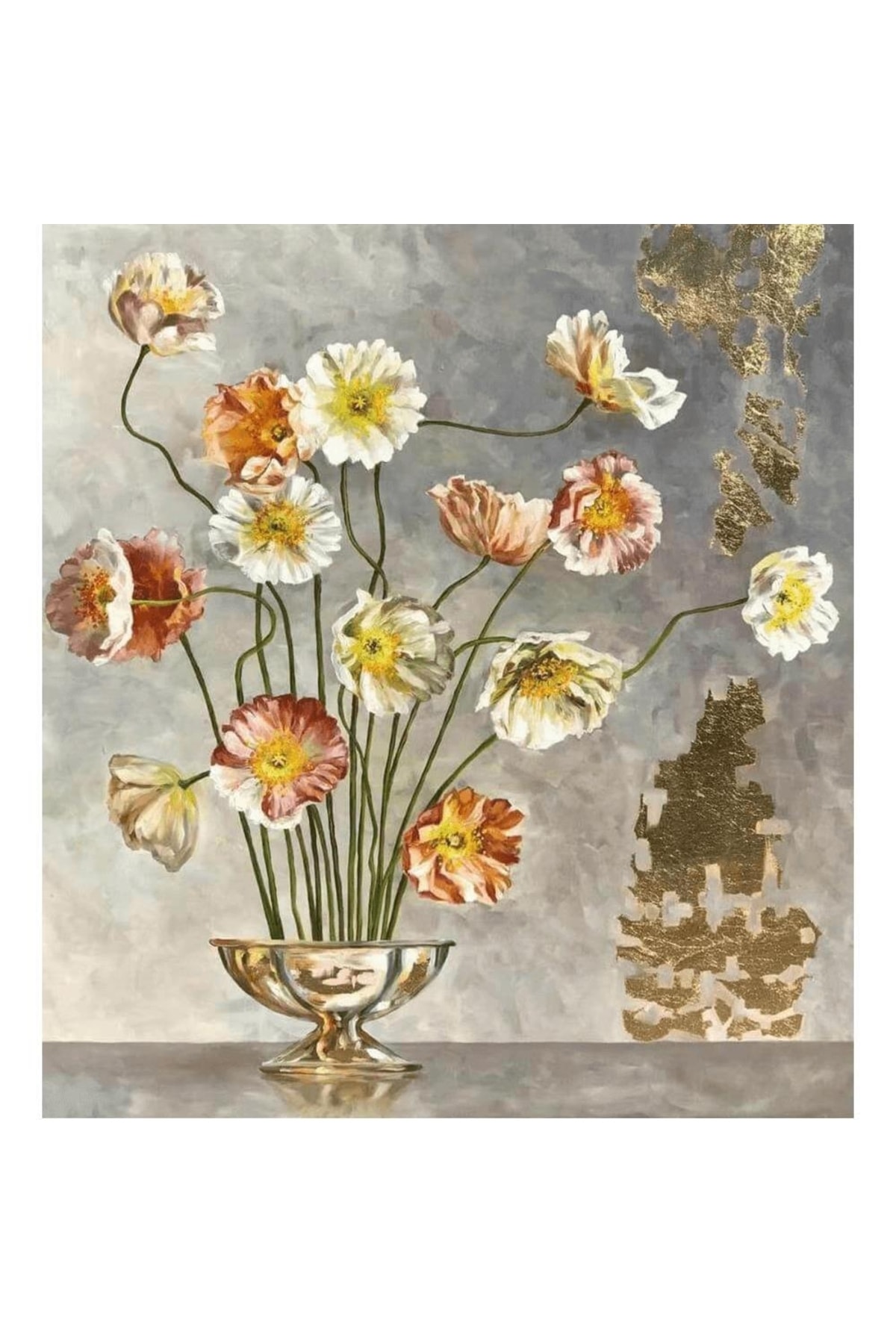 Zarif Çiçekler Sayılarla Boyama Seti Kasnaklı