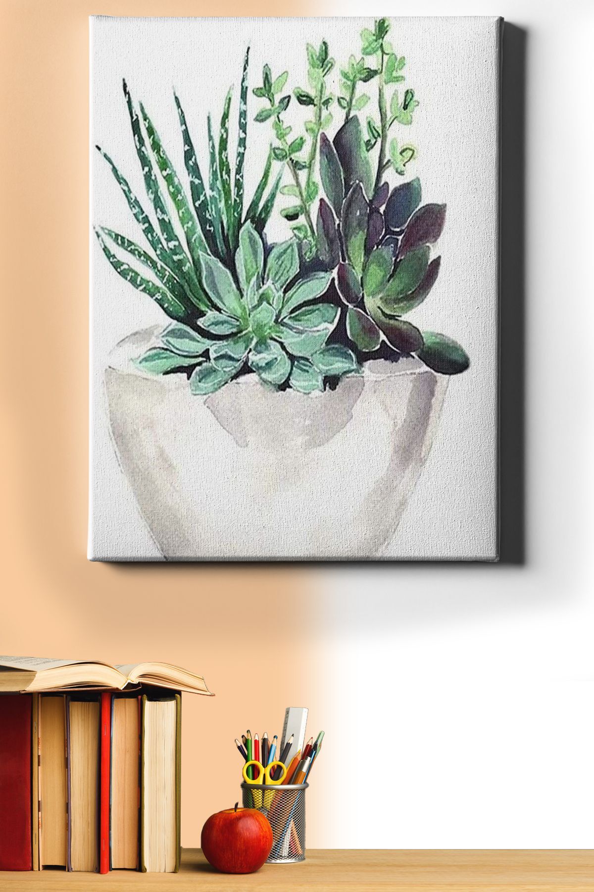 Saksıdaki Çiçekler Sayılarla Boyama Seti Kasnaklı