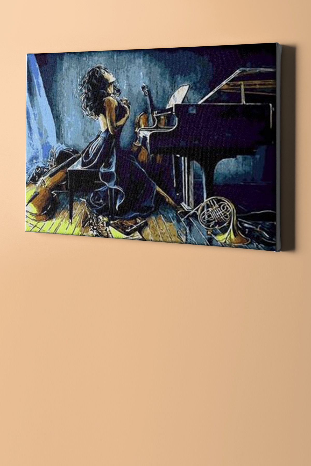 Müzik Ve Kadın Sayılarla Boyama Seti Kasnaklı - Görsel 2