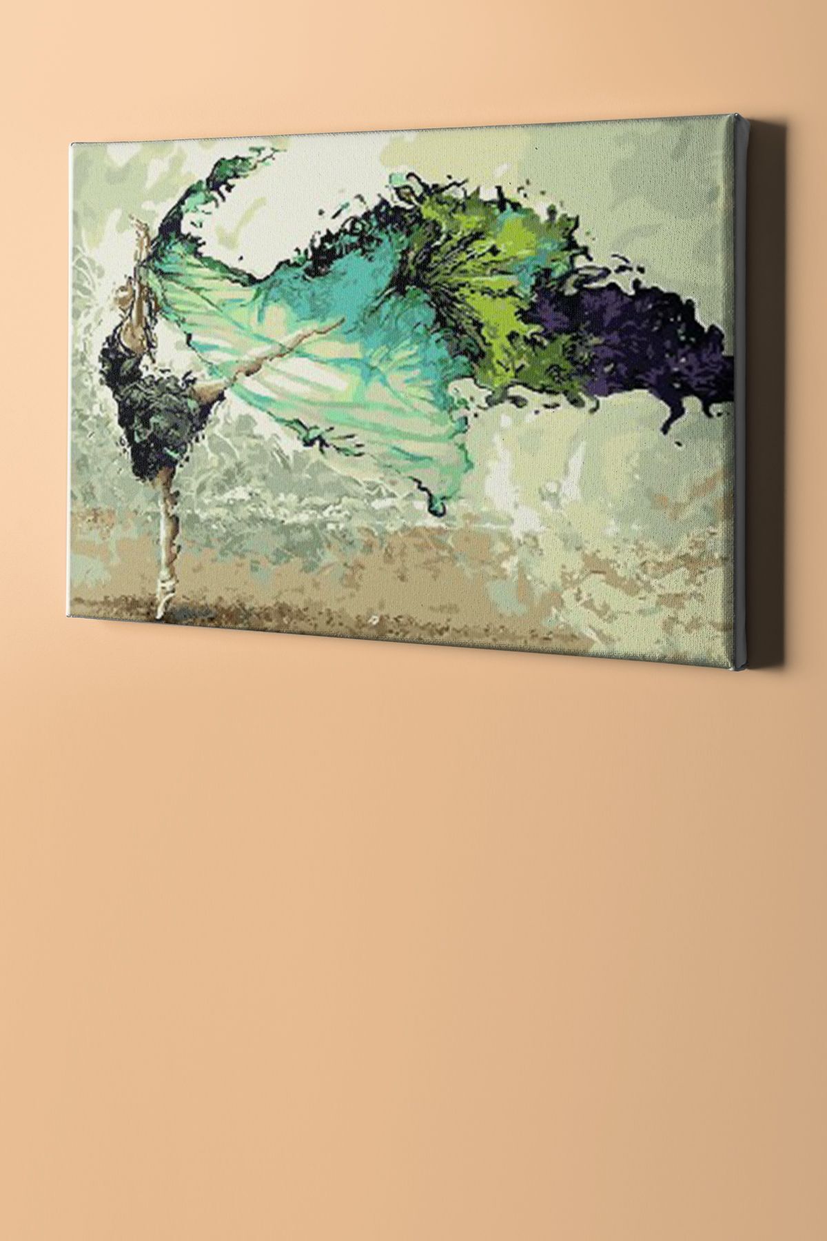 Yeşil Balerin Sayılarla Boyama Seti Kasnaklı - Görsel 2