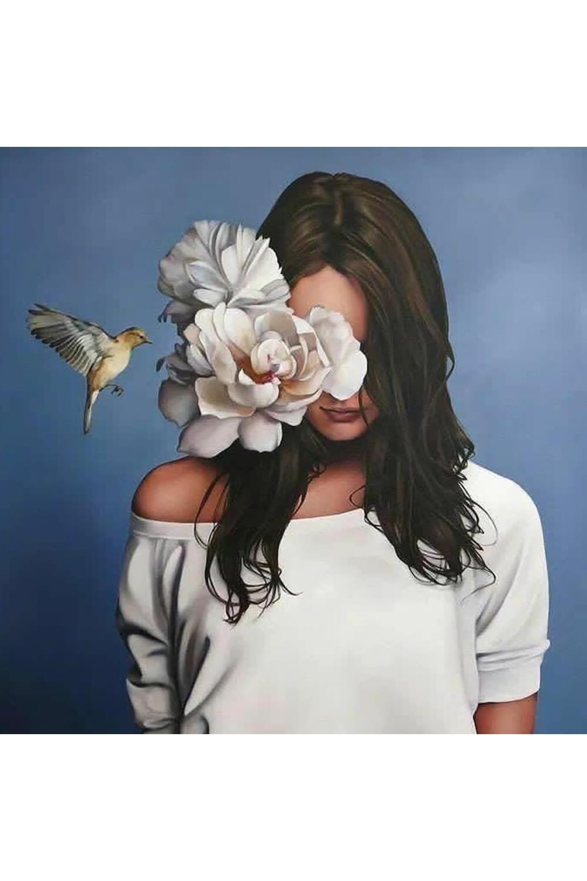 Çiçek Kadın 4 Renkli Sayılarla Boyama Seti Kasnaklı