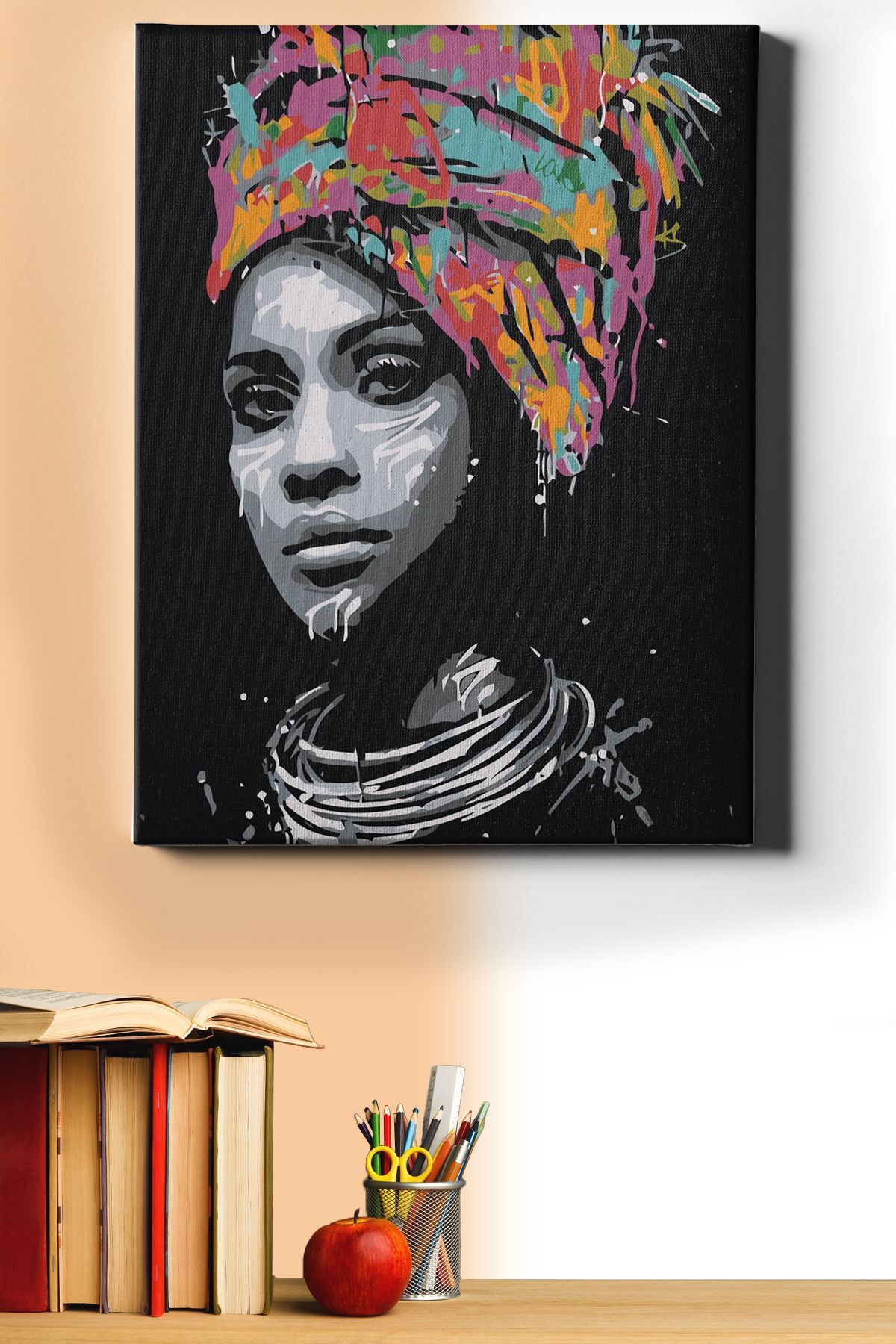 Afrikalı Güzel 1 Sayılarla Boyama Seti Kasnaklı