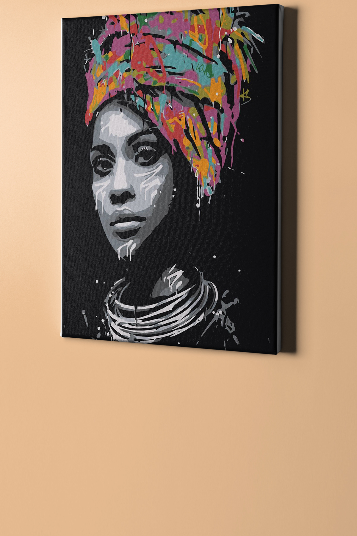 Afrikalı Güzel 1 Sayılarla Boyama Seti Kasnaklı - Görsel 2