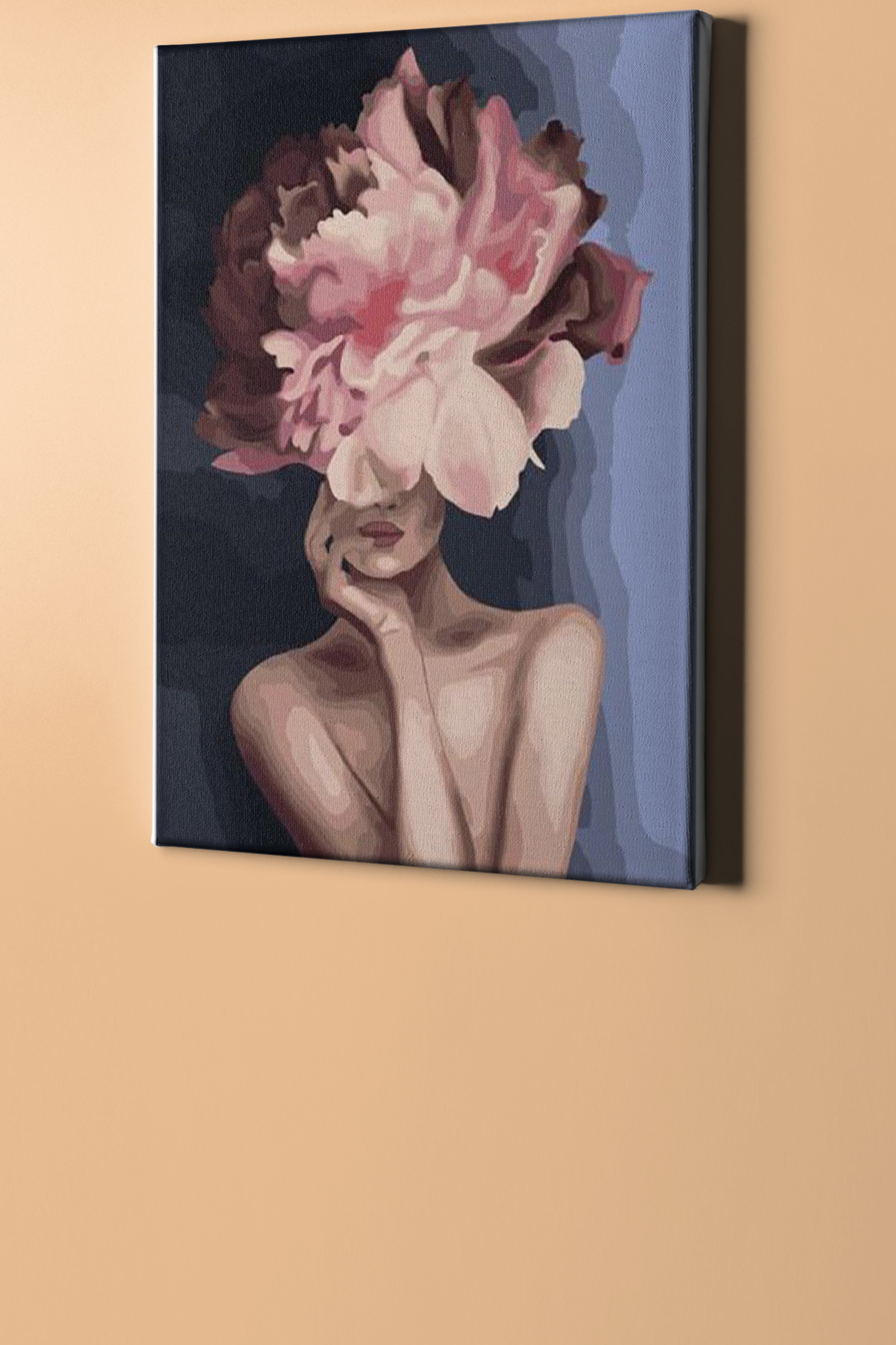 Çiçek Kadın 3 Renkli Sayılarla Boyama Seti Kasnaklı - Görsel 2