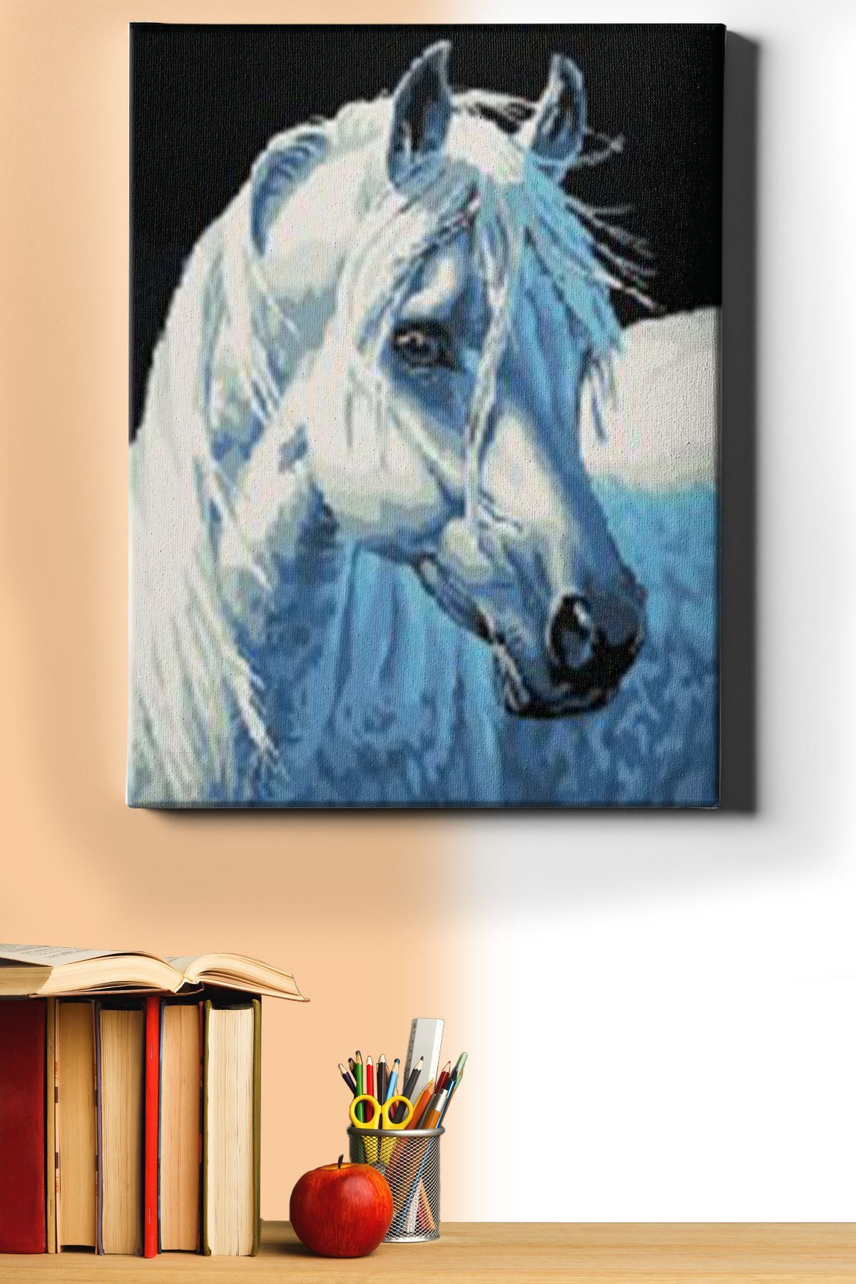 Yıldızlı At Sayılarla Boyama Seti Kasnaklı