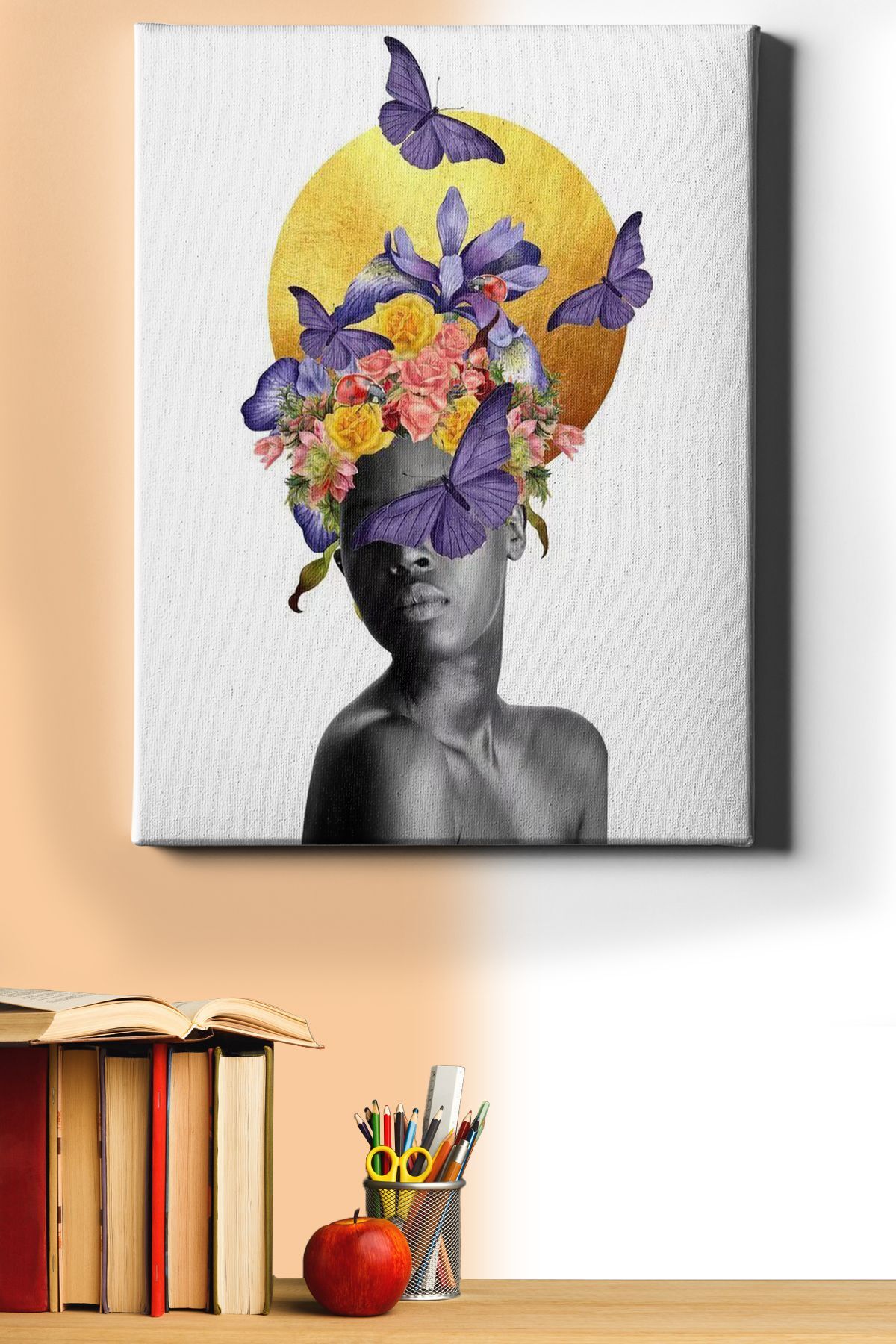 Çiçek Kadın 30 Sayılarla Boyama Seti Kasnaklı