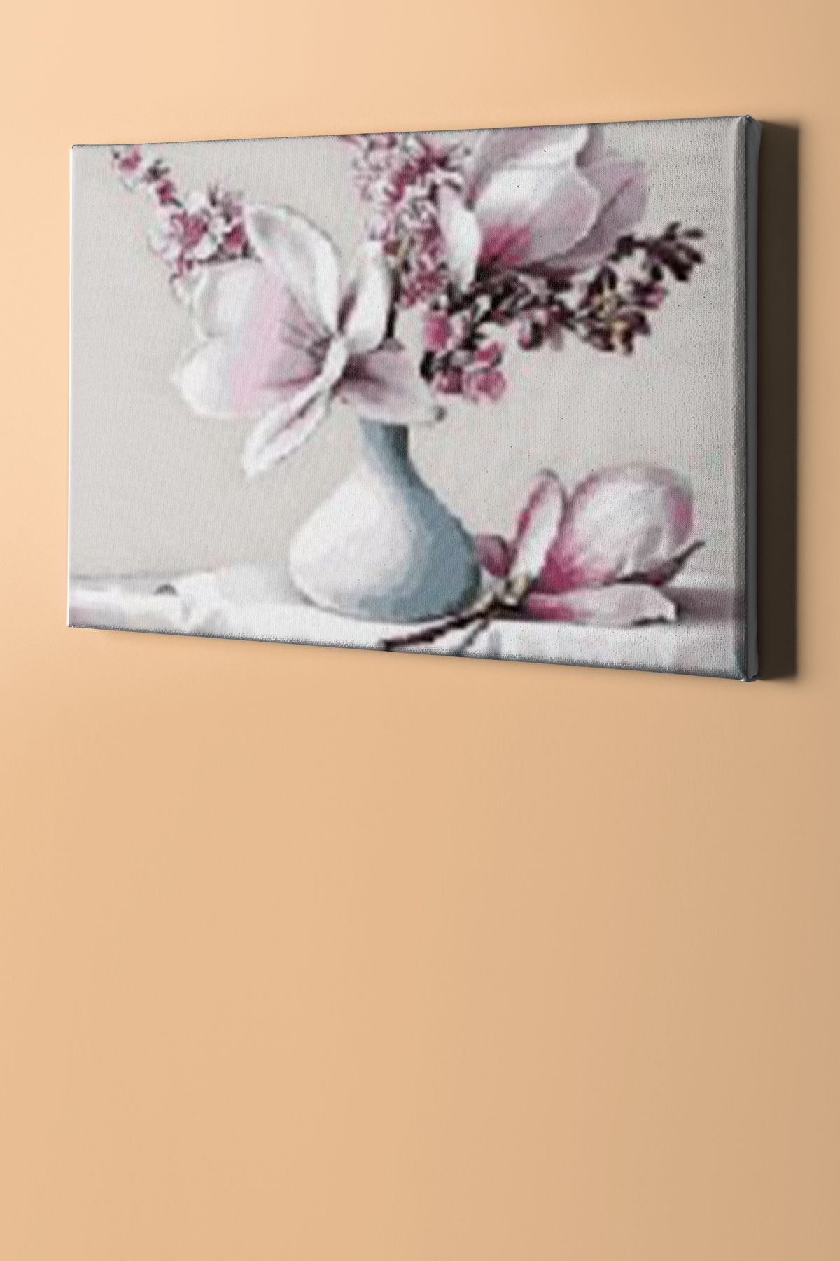 Beyaz Manolya Sayılarla Boyama Seti Kasnaklı - Görsel 2