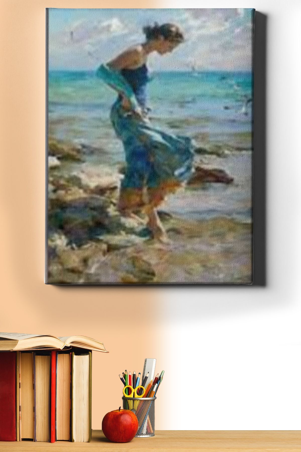 Denizdeki Ayaklar Sayılarla Boyama Seti Kasnaklı