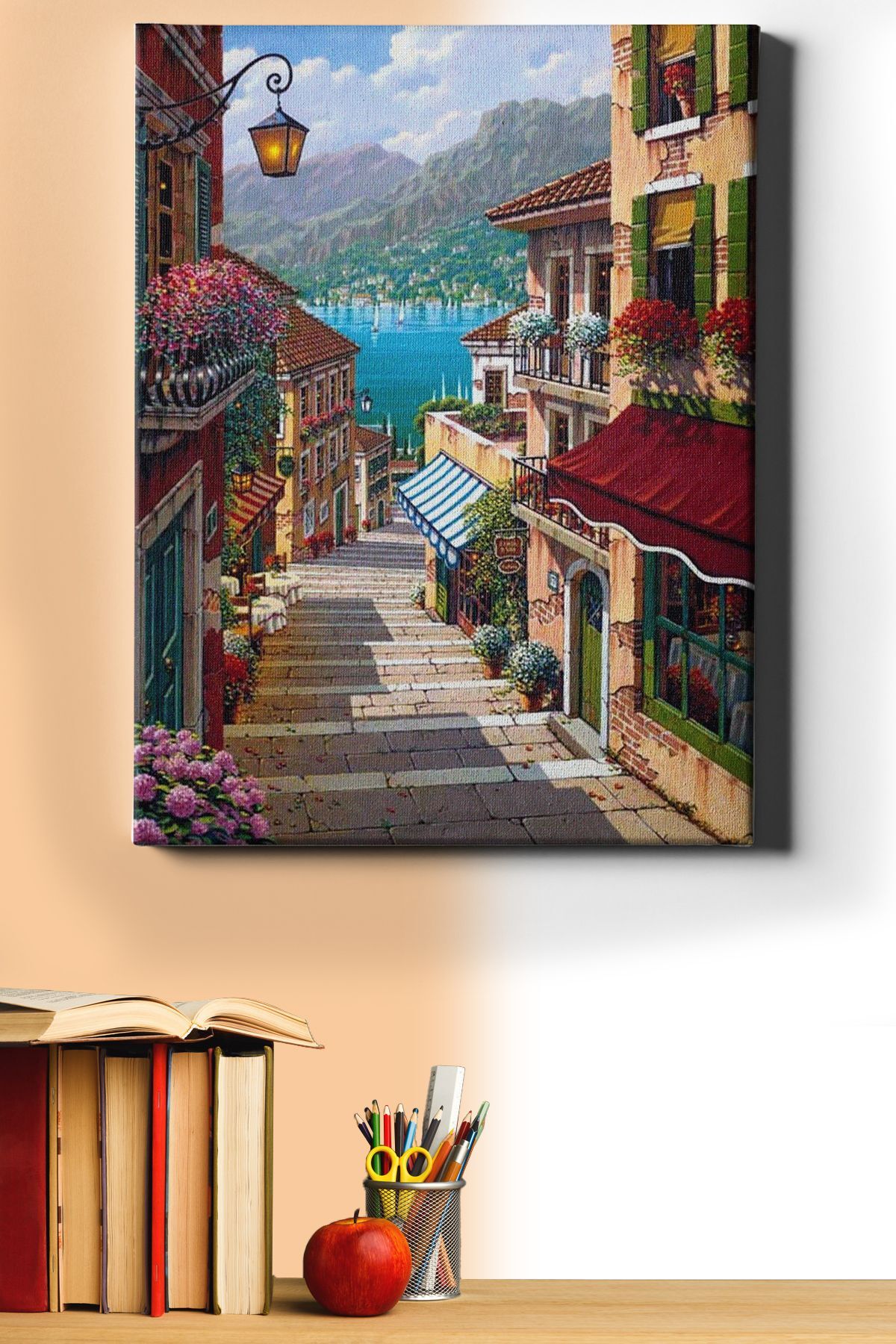 En Güzel Sokak Sayılarla Boyama Seti Kasnaklı