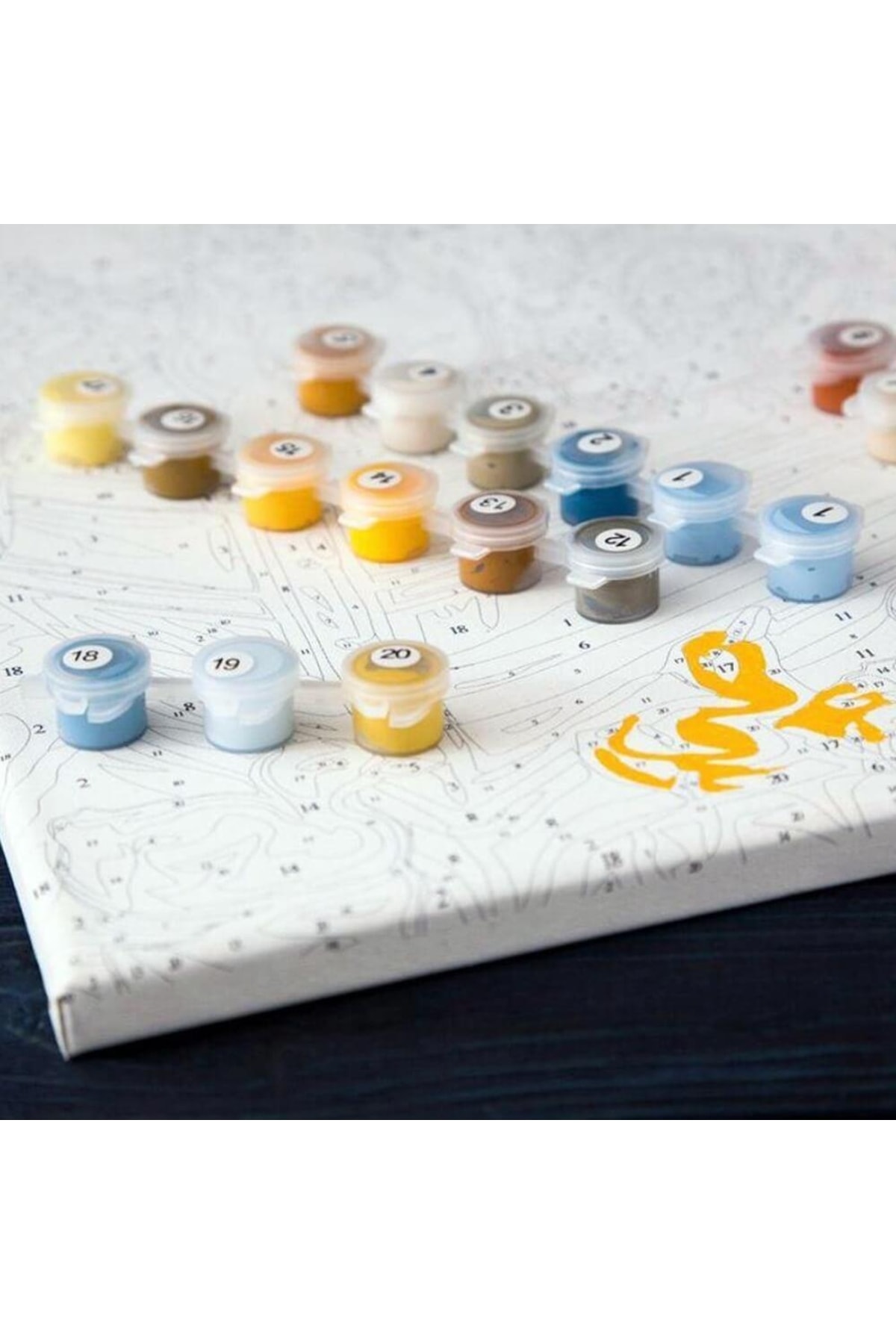 Romantik Gün Batımı Sayılarla Boyama Seti Kasnaklı - Görsel 2
